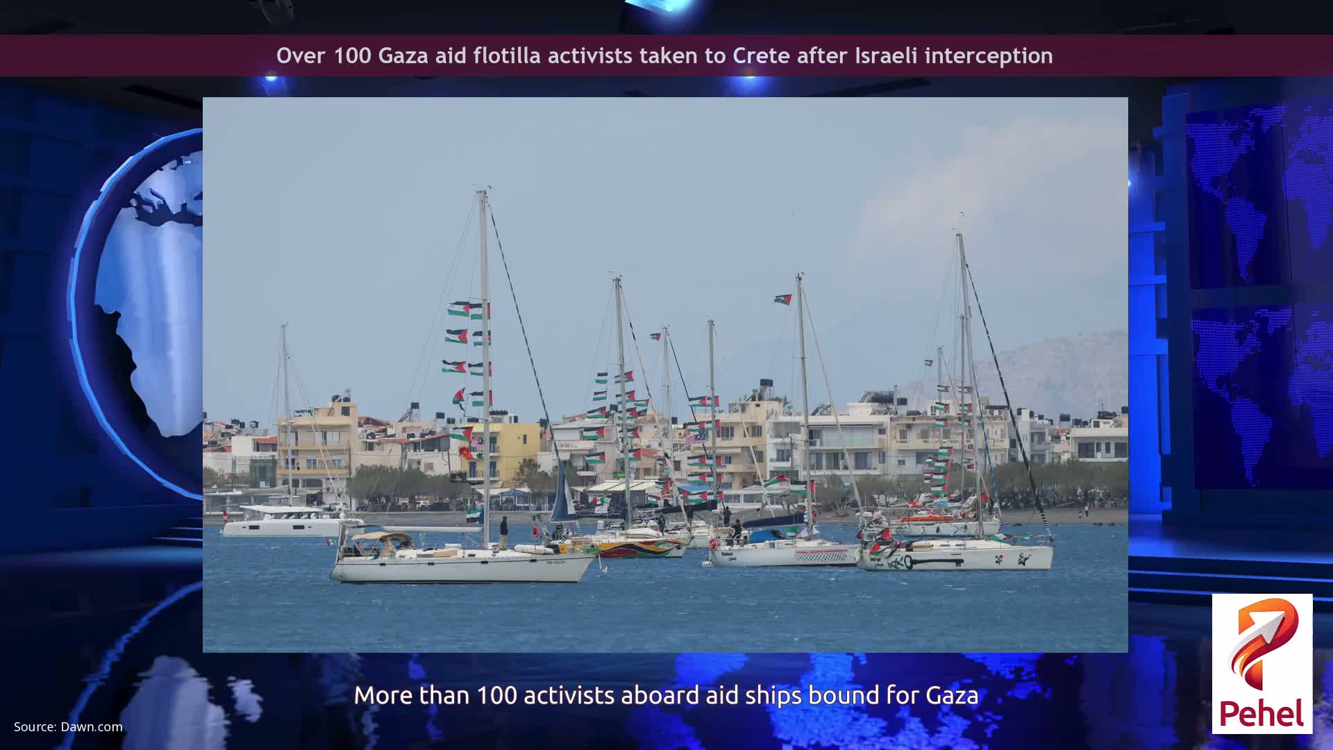 Over 100 Gaza aid flotilla activists taken to Crete after Israeli interception