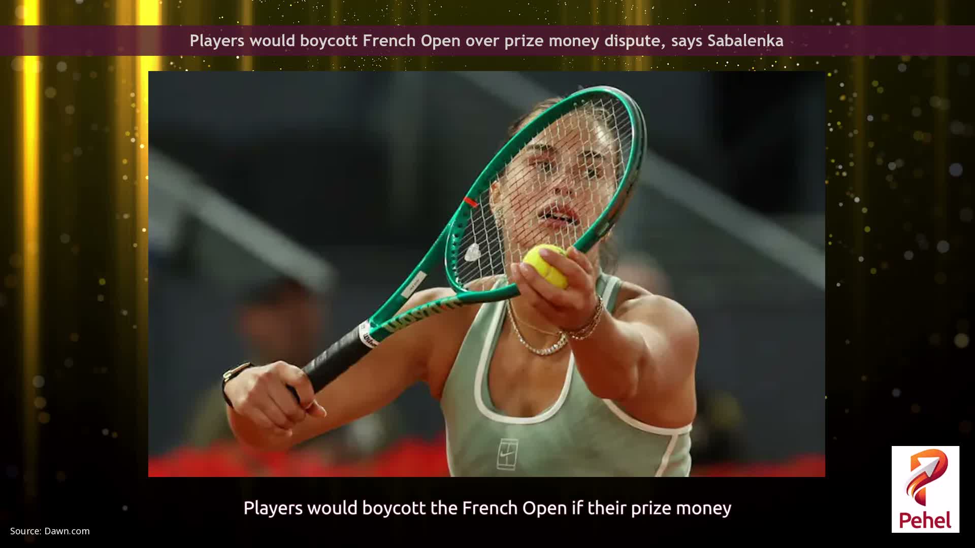 Players would boycott French Open over prize money dispute, says Sabalenka