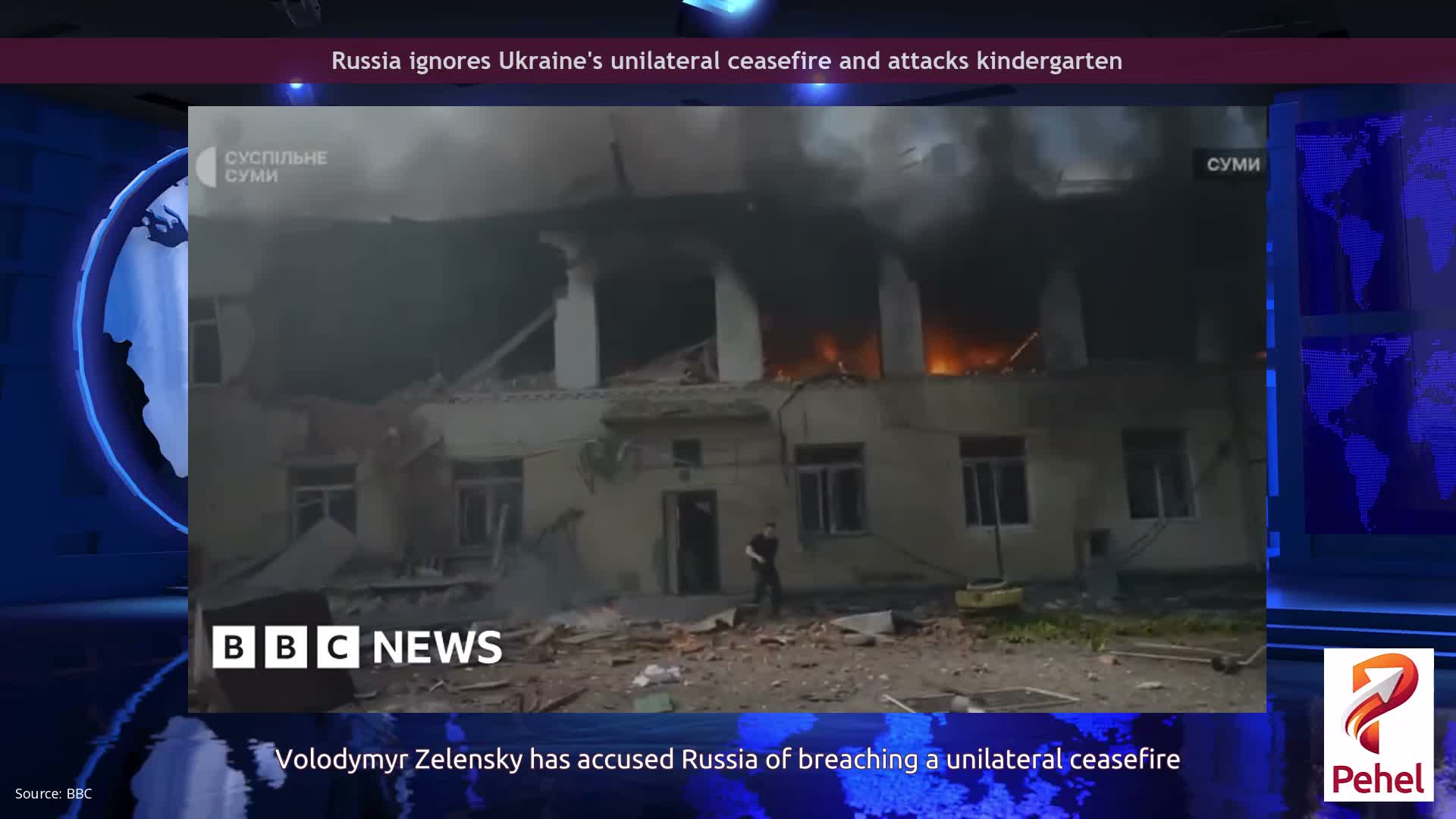 Russia ignores Ukraine's unilateral ceasefire and attacks kindergarten