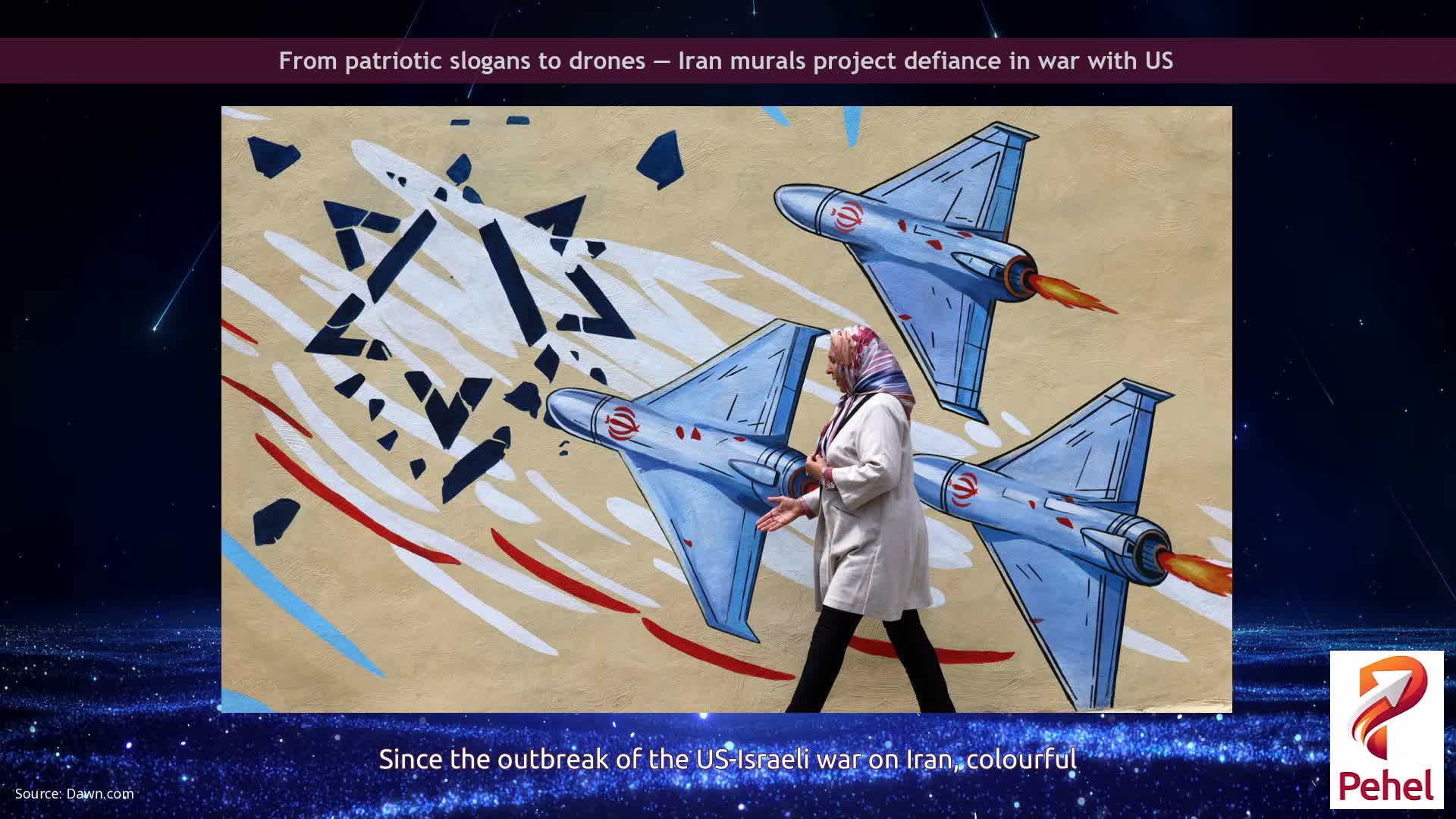 From patriotic slogans to drones — Iran murals project defiance in war with US