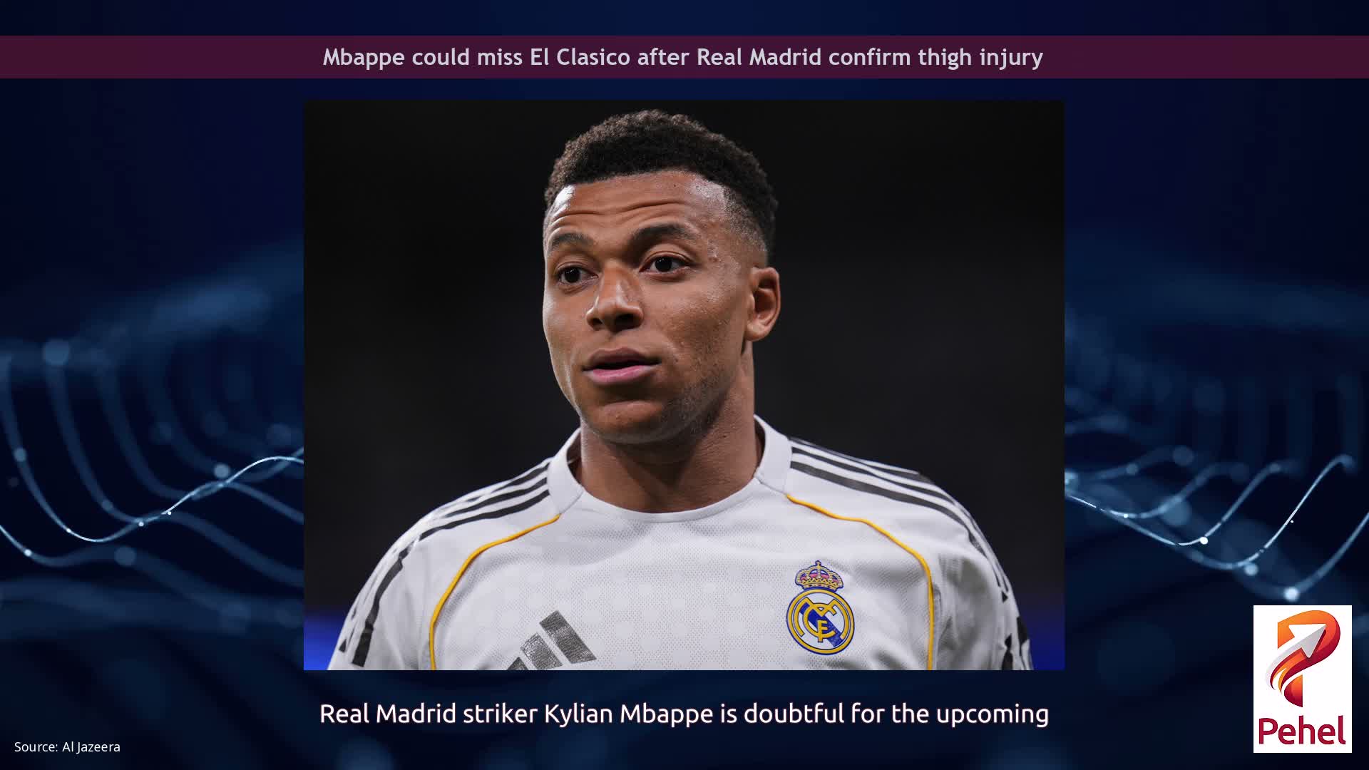Mbappe could miss El Clasico after Real Madrid confirm thigh injury