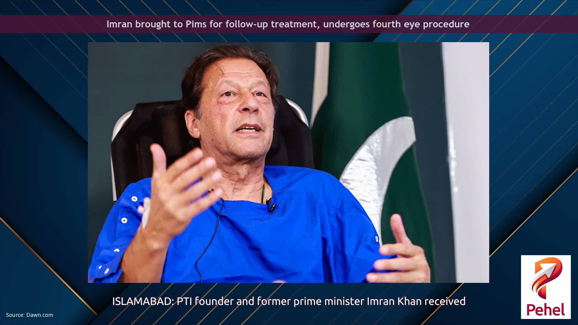 Imran brought to Pims for follow-up treatment, undergoes fourth eye procedure