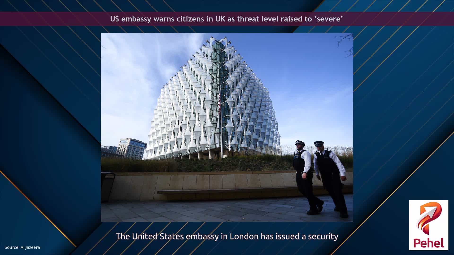 US embassy warns citizens in UK as threat level raised to ‘severe’