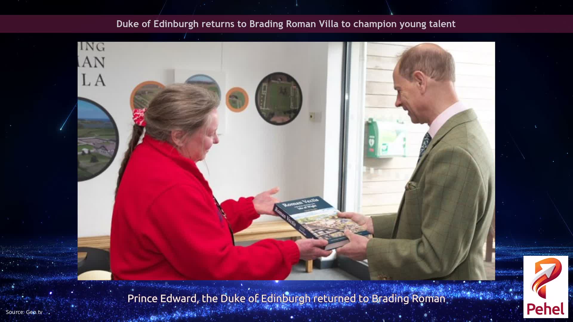 Duke of Edinburgh returns to Brading Roman Villa to champion young talent