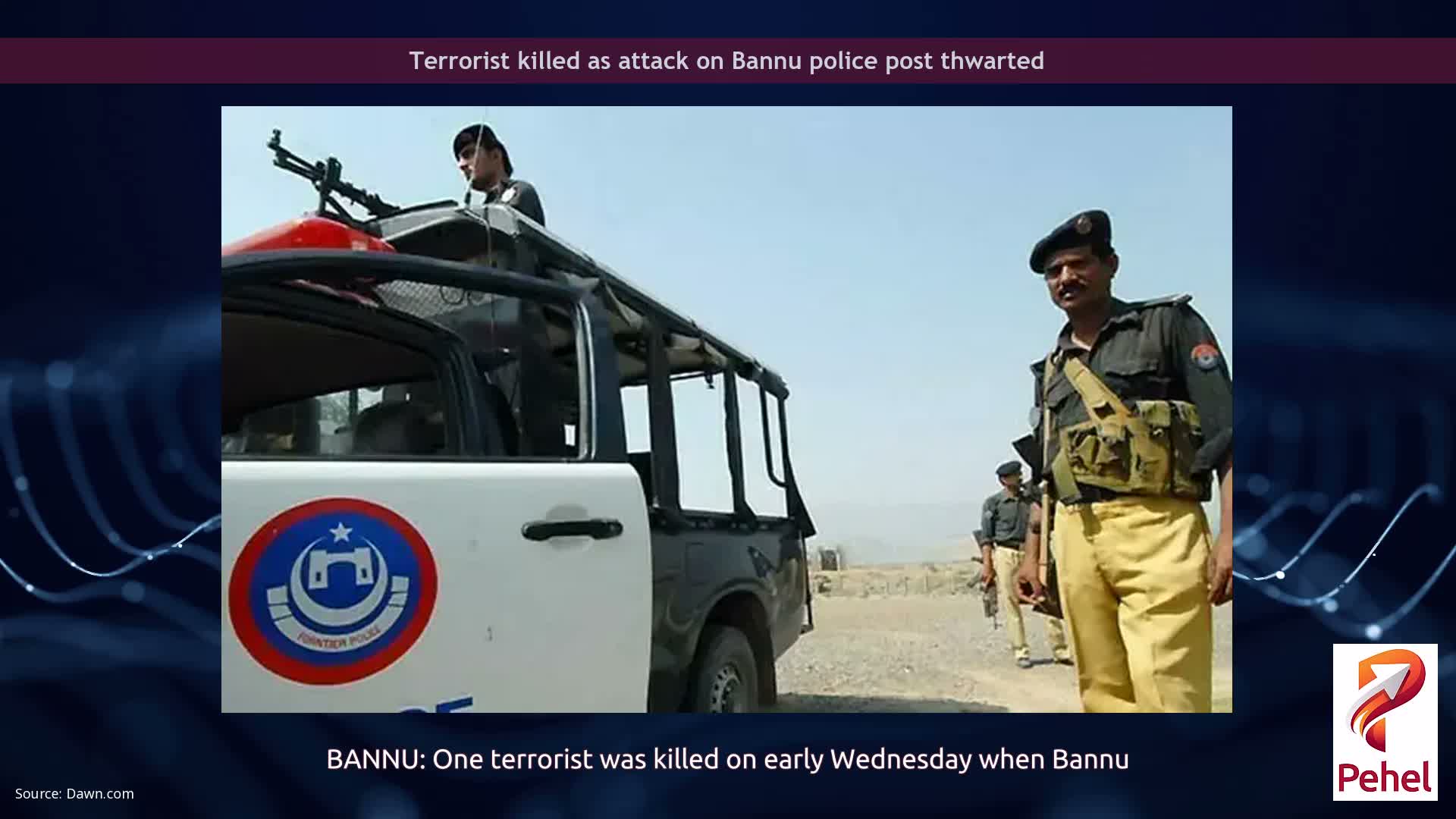 Terrorist killed as attack on Bannu police post thwarted