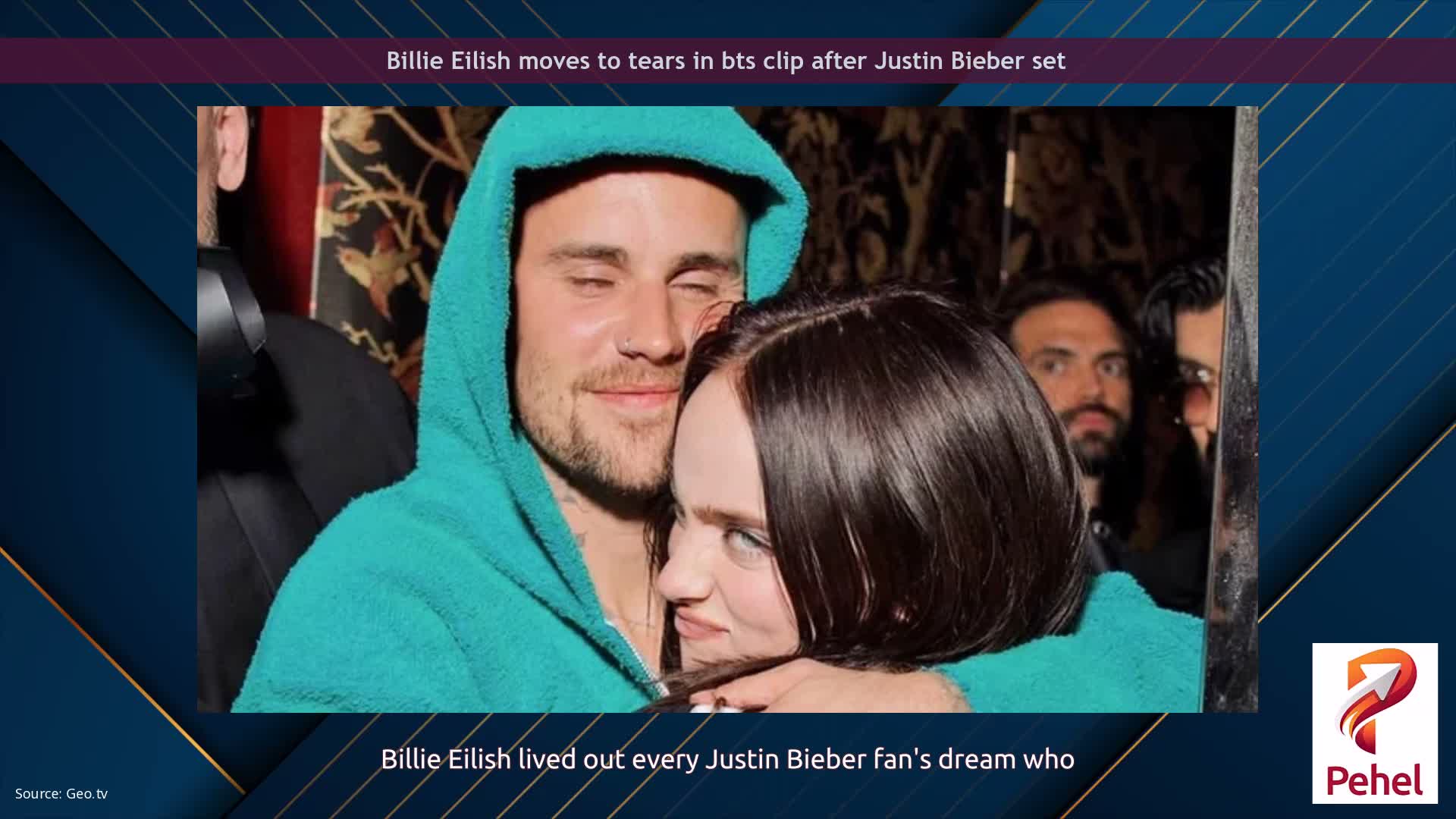 Billie Eilish moves to tears in bts clip after Justin Bieber set