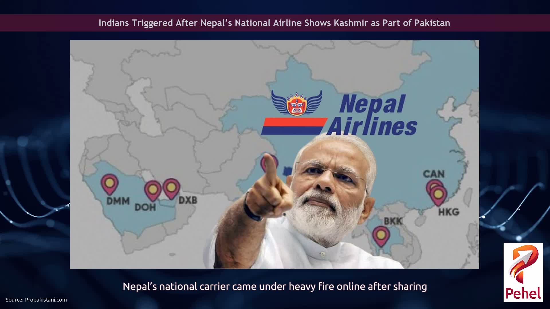 Indians Triggered After Nepal’s National Airline Shows Kashmir as Part of Pakistan