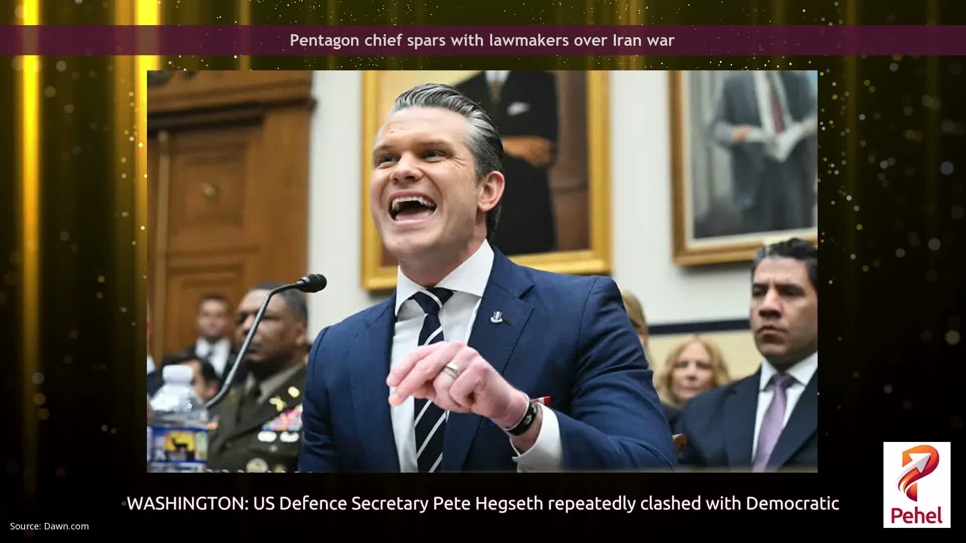 Pentagon chief spars with lawmakers over Iran war