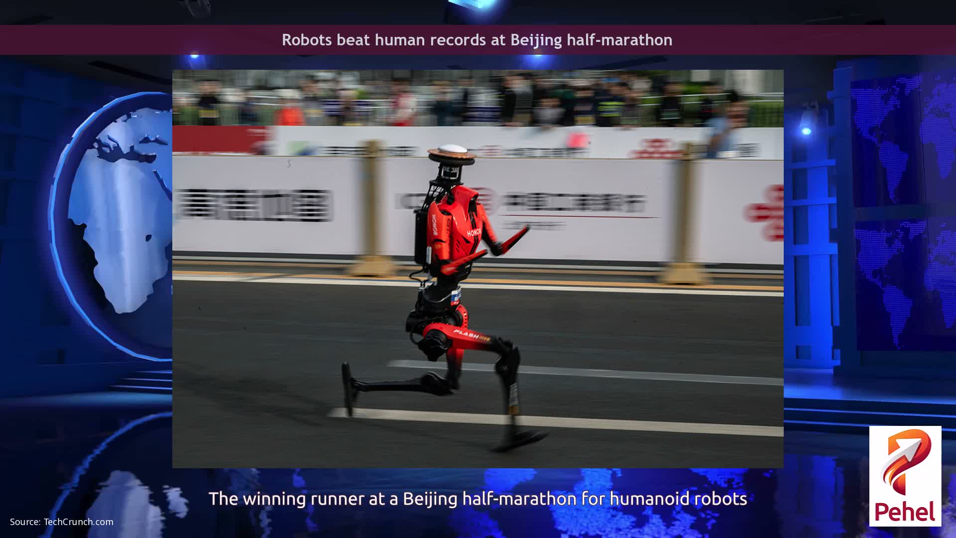 Robots beat human records at Beijing half-marathon