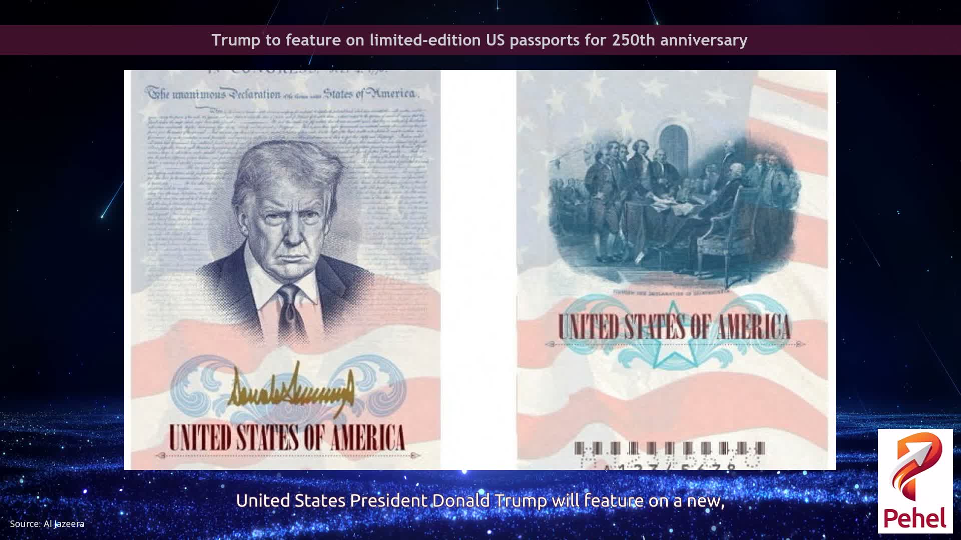 Trump to feature on limited-edition US passports for 250th anniversary