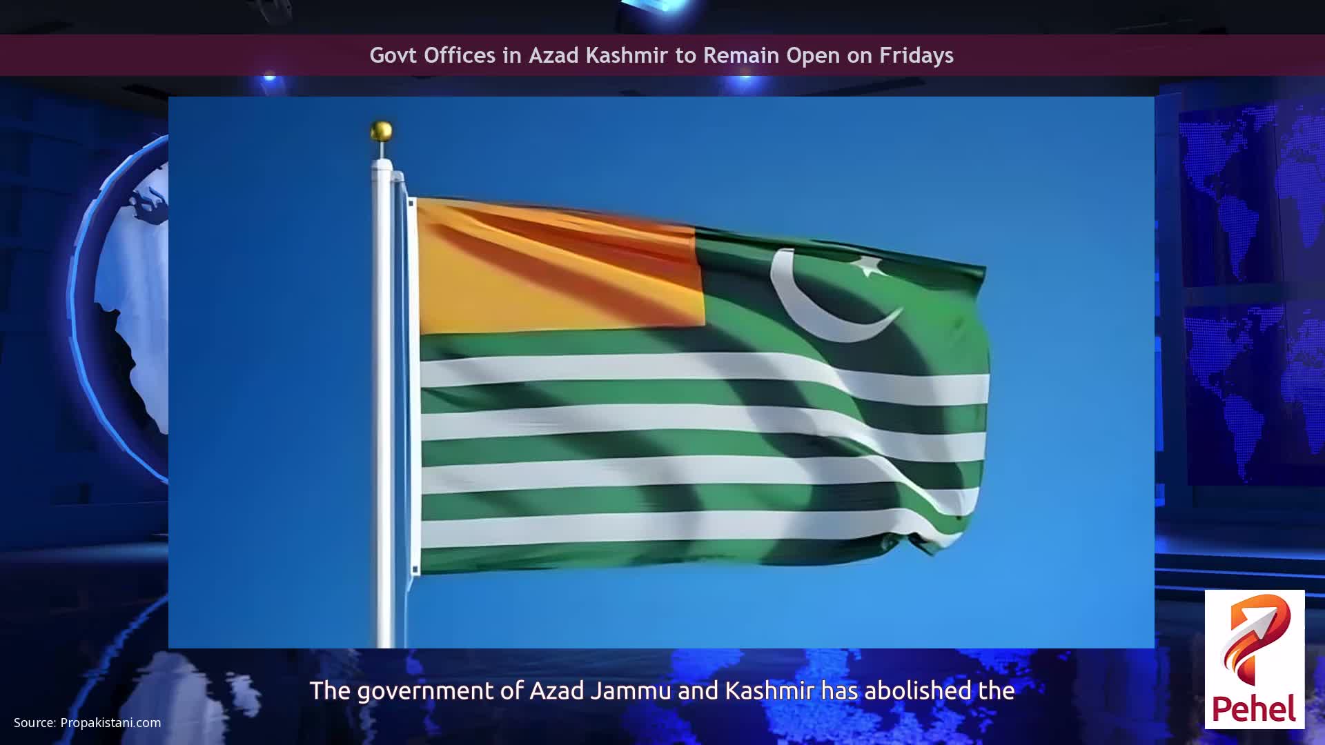 Govt Offices in Azad Kashmir to Remain Open on Fridays