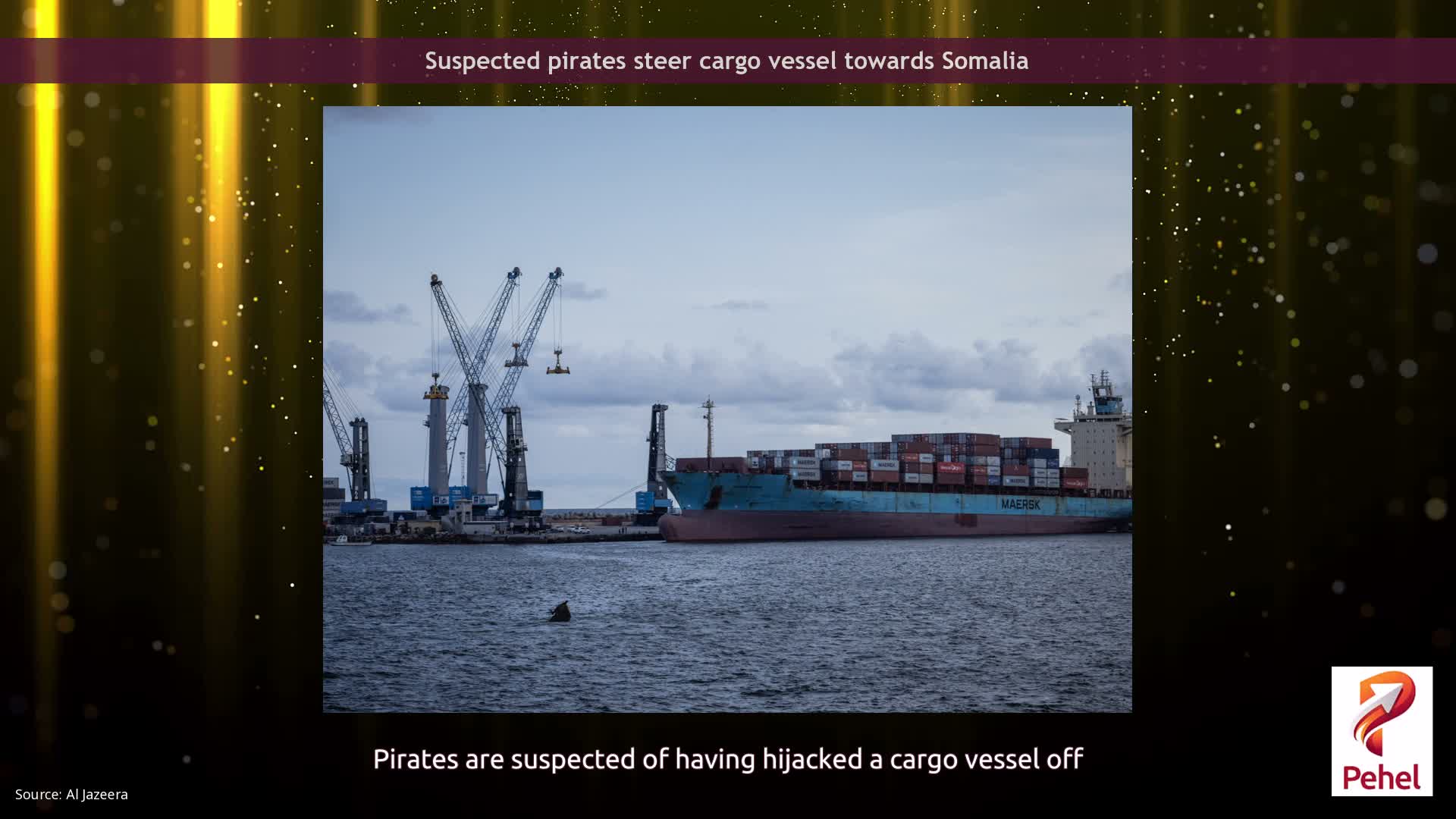 Suspected pirates steer cargo vessel towards Somalia