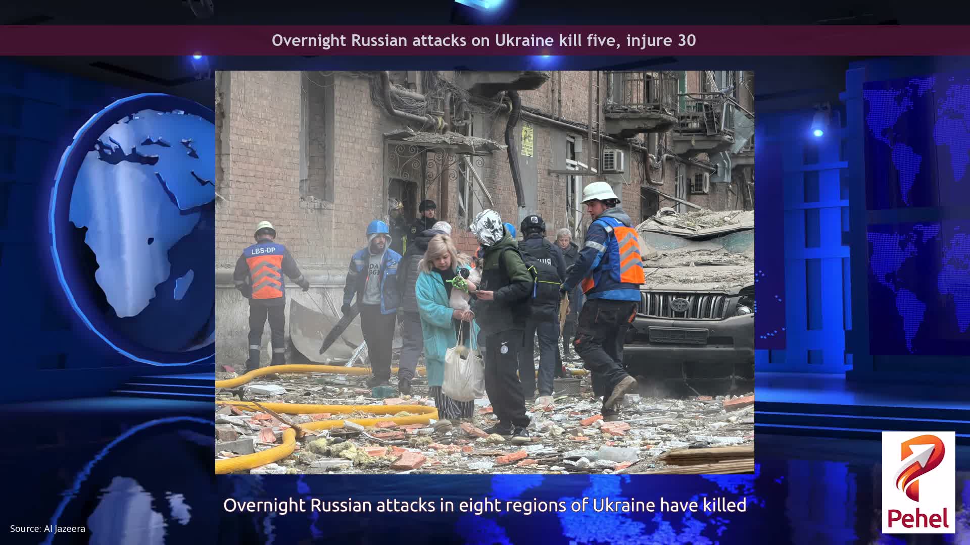 Overnight Russian attacks on Ukraine kill five, injure 30
