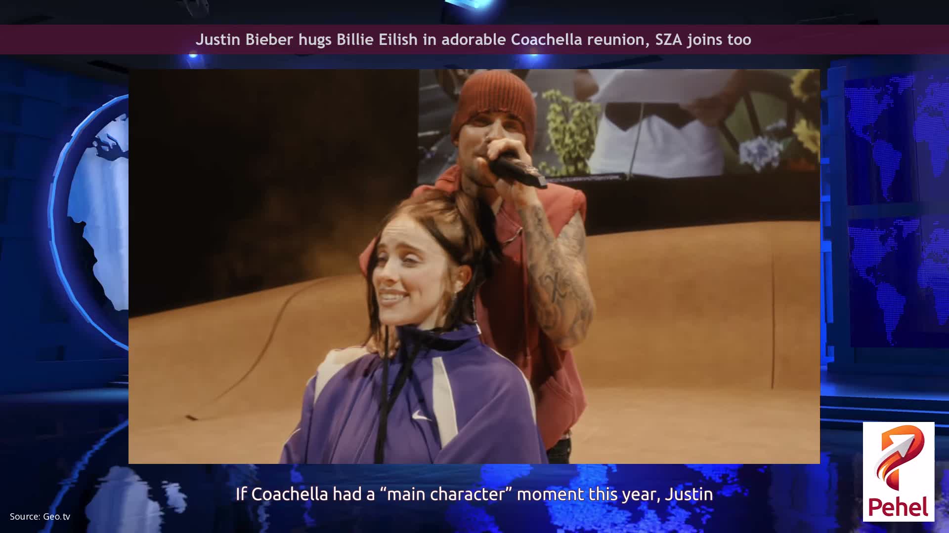 Justin Bieber hugs Billie Eilish in adorable Coachella reunion, SZA joins too