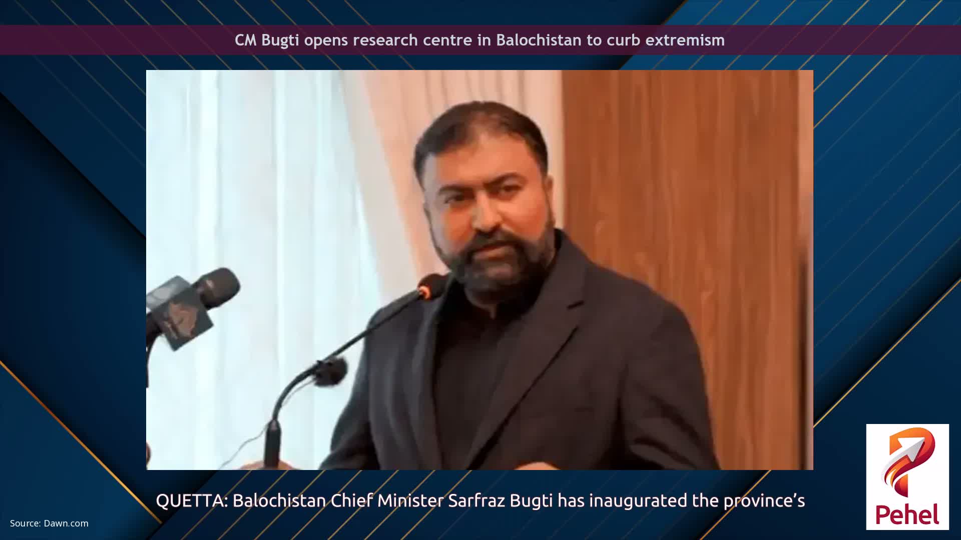 CM Bugti opens research centre in Balochistan to curb extremism