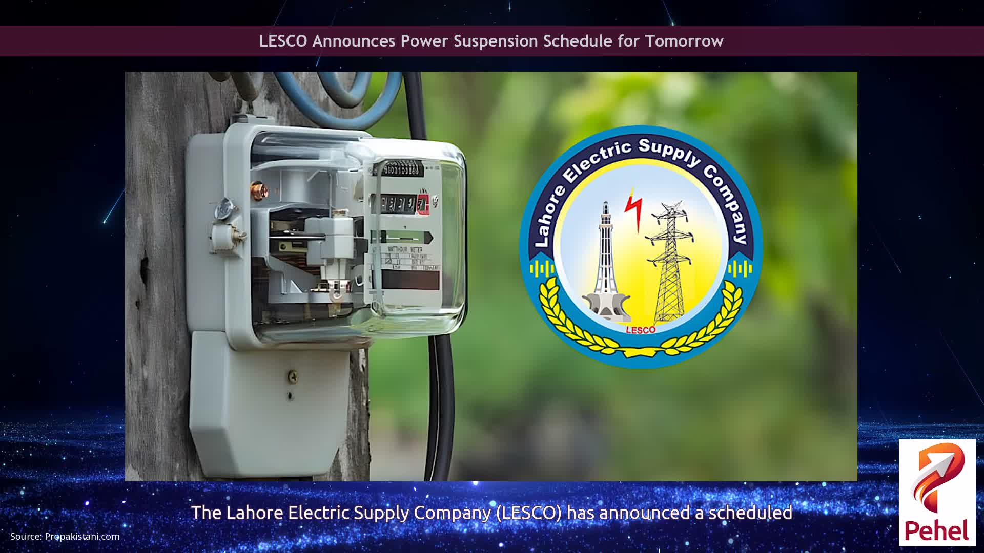 LESCO Announces Power Suspension Schedule for Tomorrow