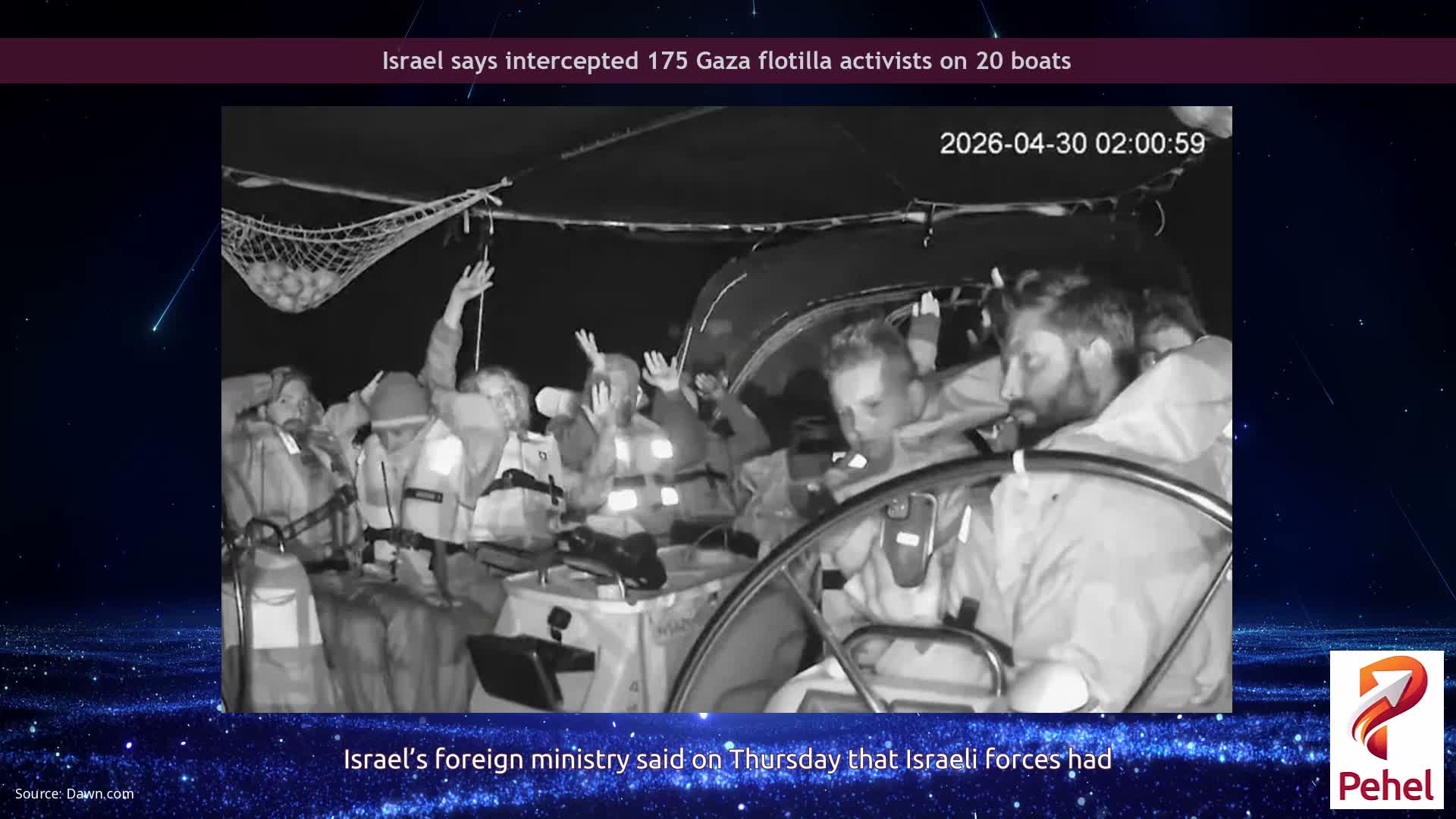 Israel says intercepted 175 Gaza flotilla activists on 20 boats