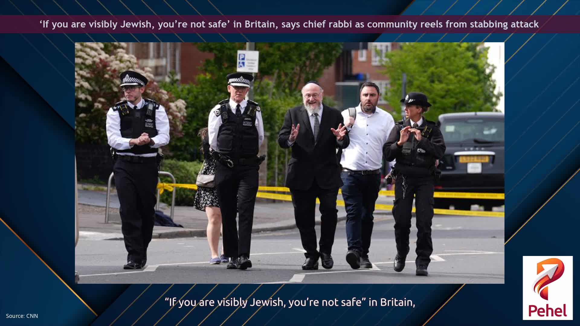 ‘If you are visibly Jewish, you’re not safe’ in Britain, says chief rabbi as community reels from stabbing attack