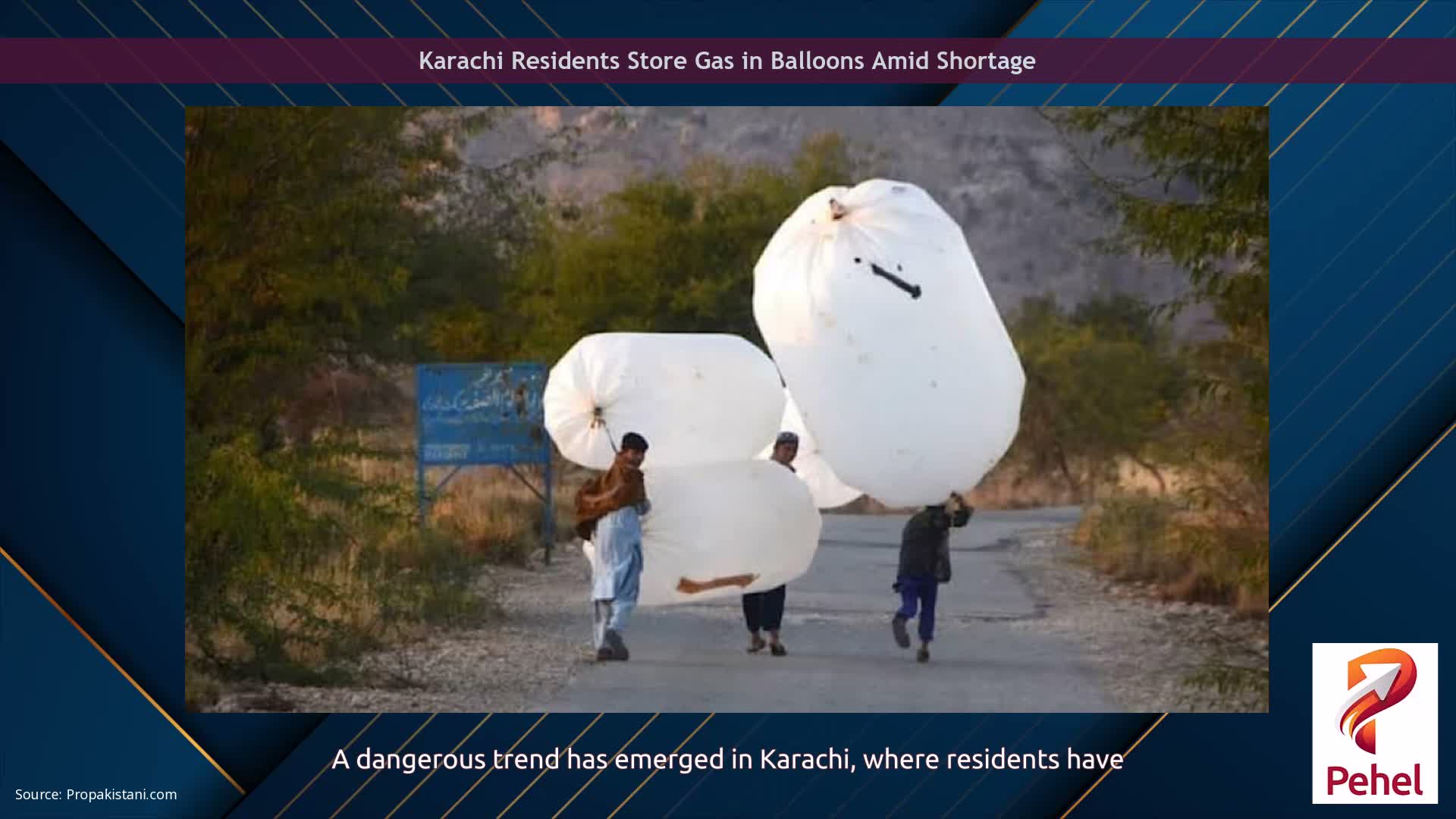 Karachi Residents Store Gas in Balloons Amid Shortage