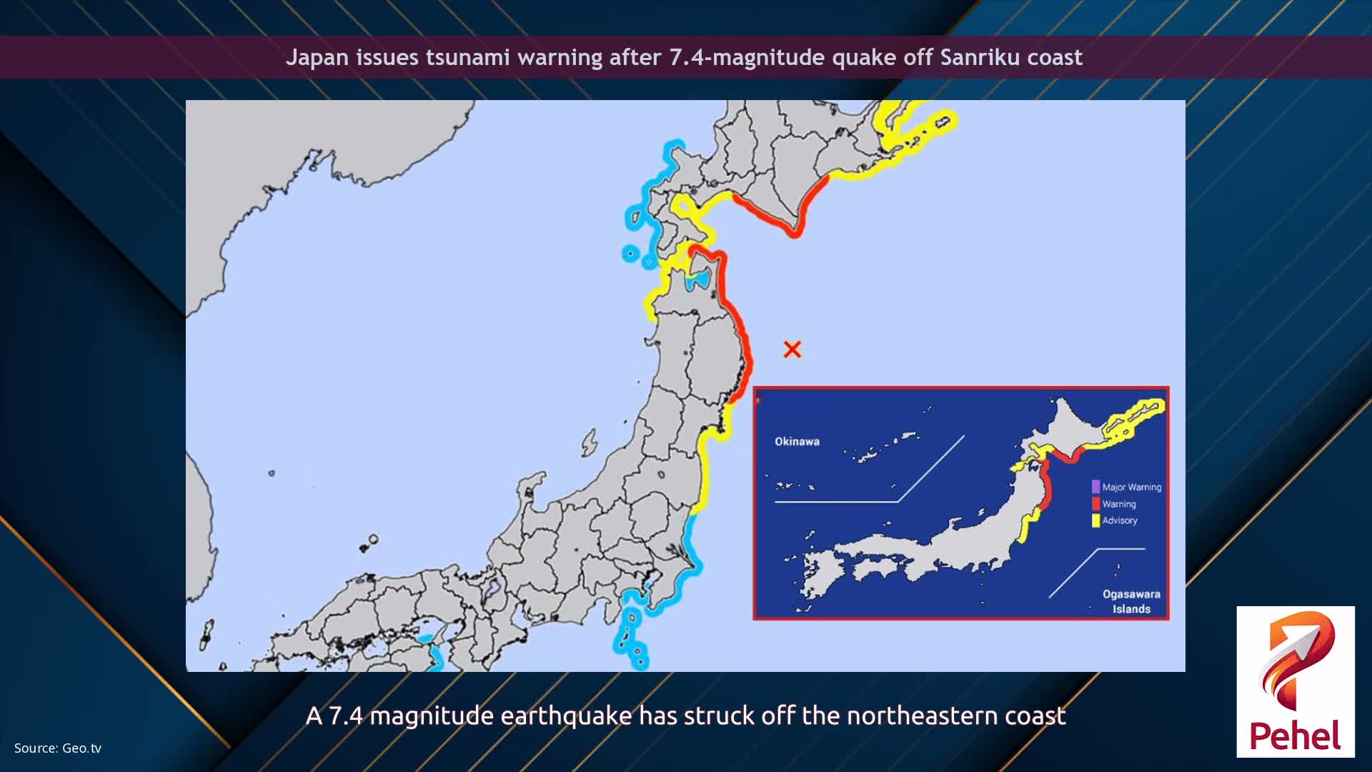 Japan issues tsunami warning after 7.4-magnitude quake off Sanriku coast