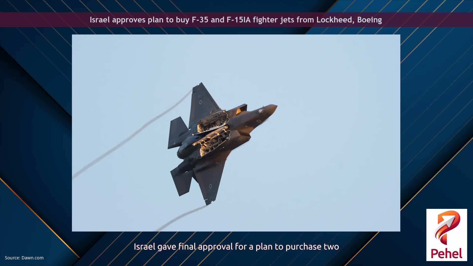 Israel approves plan to buy F-35 and F-15IA fighter jets from Lockheed, Boeing