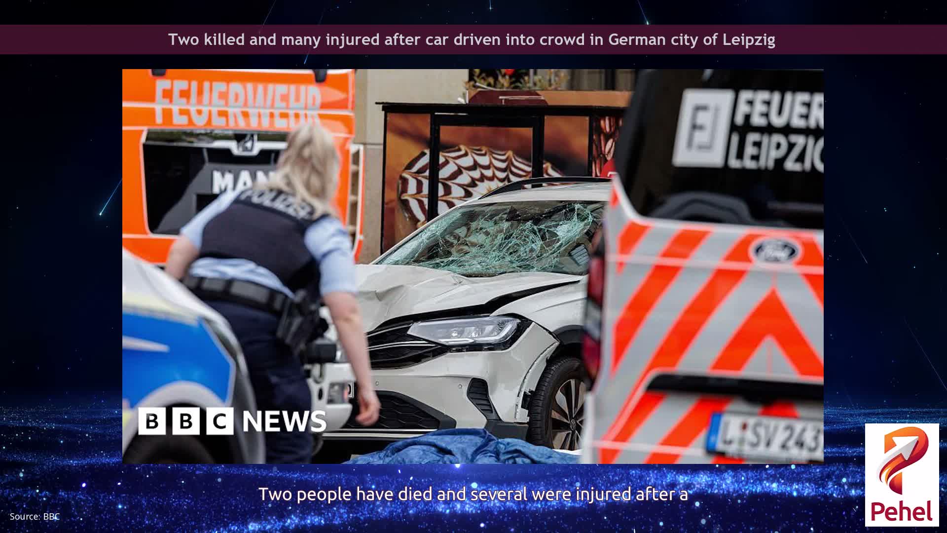 Two killed and many injured after car driven into crowd in German city of Leipzig
