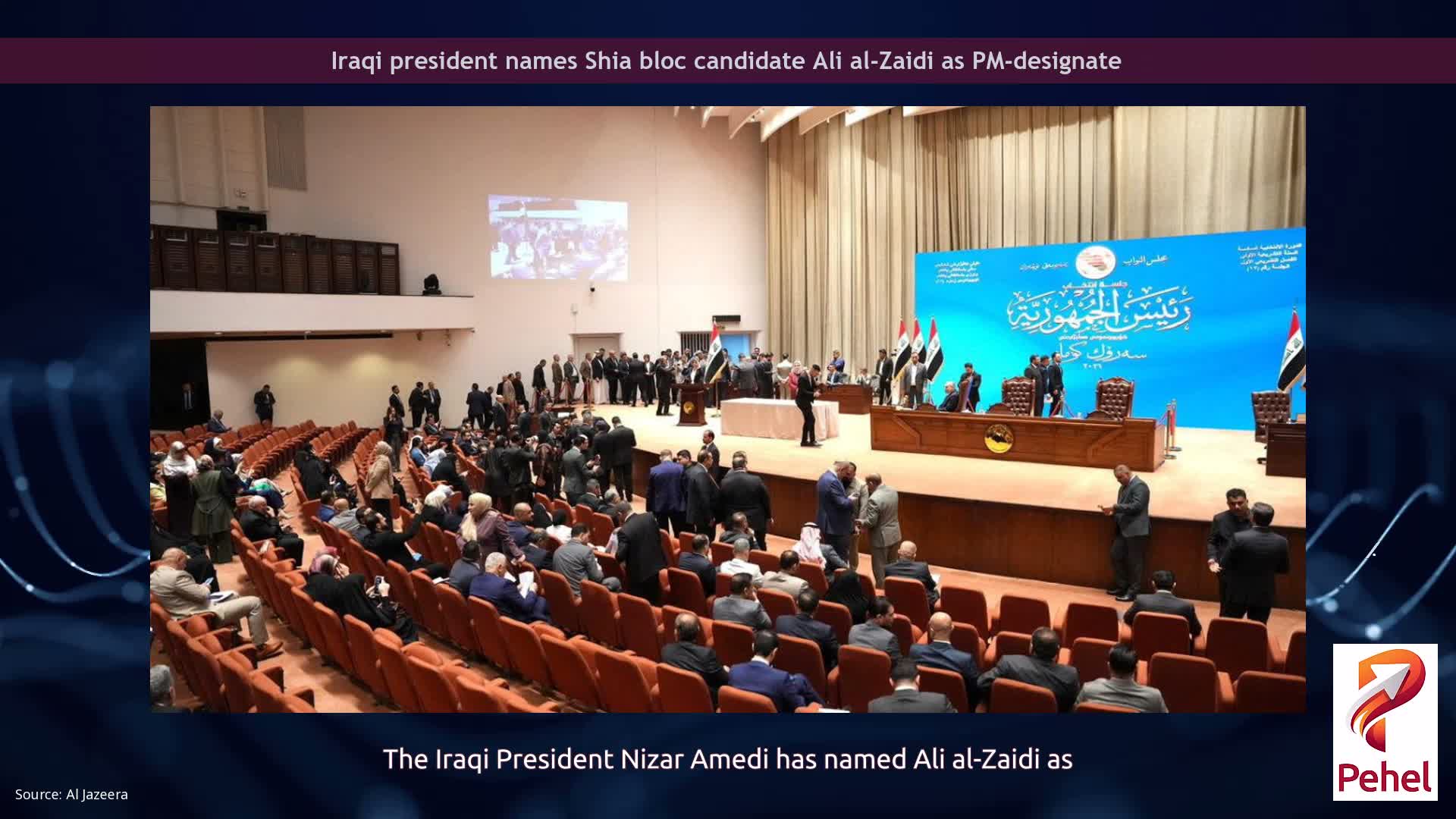 Iraqi president names Shia bloc candidate Ali al-Zaidi as PM-designate