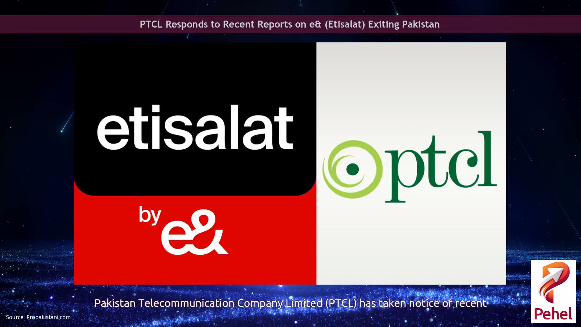PTCL Responds to Recent Reports on e& (Etisalat) Exiting Pakistan