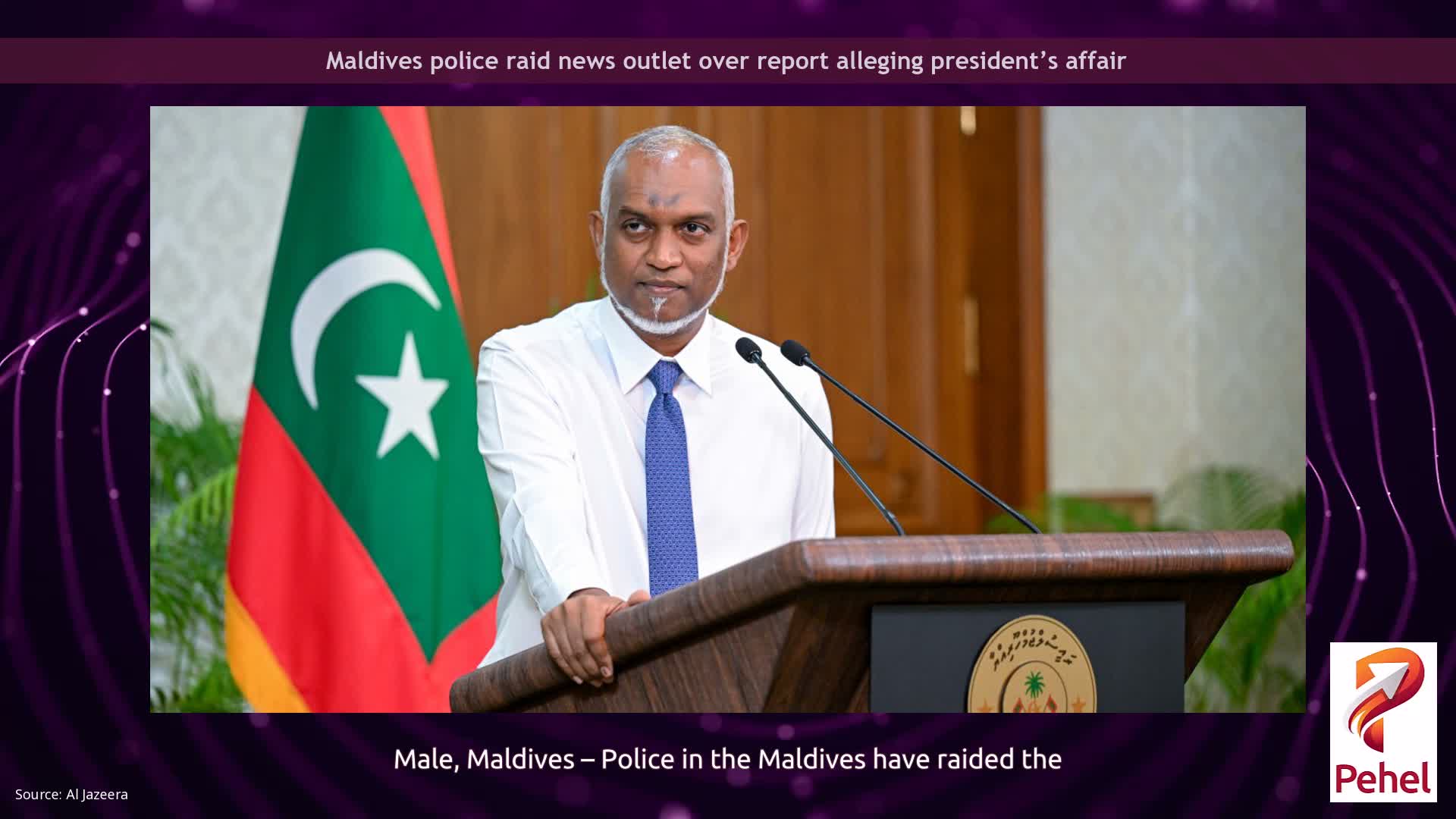 Maldives police raid news outlet over report alleging president’s affair