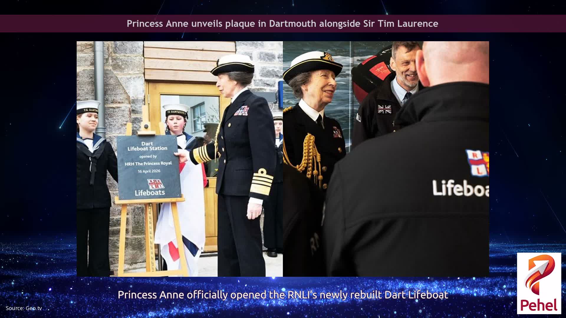 Princess Anne unveils plaque in Dartmouth alongside Sir Tim Laurence