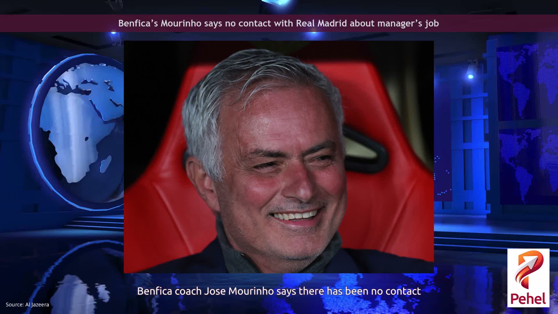 Benfica’s Mourinho says no contact with Real Madrid about manager’s job