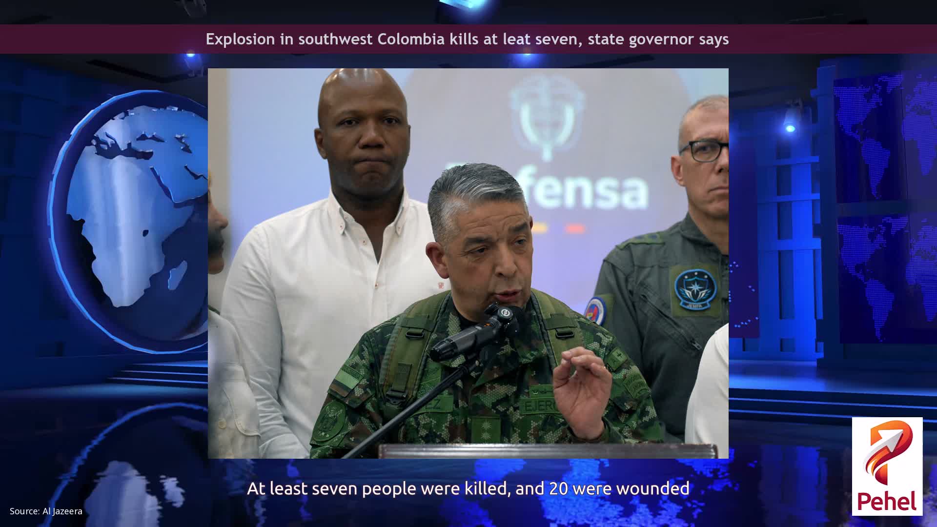 Explosion in southwest Colombia kills at leat seven, state governor says