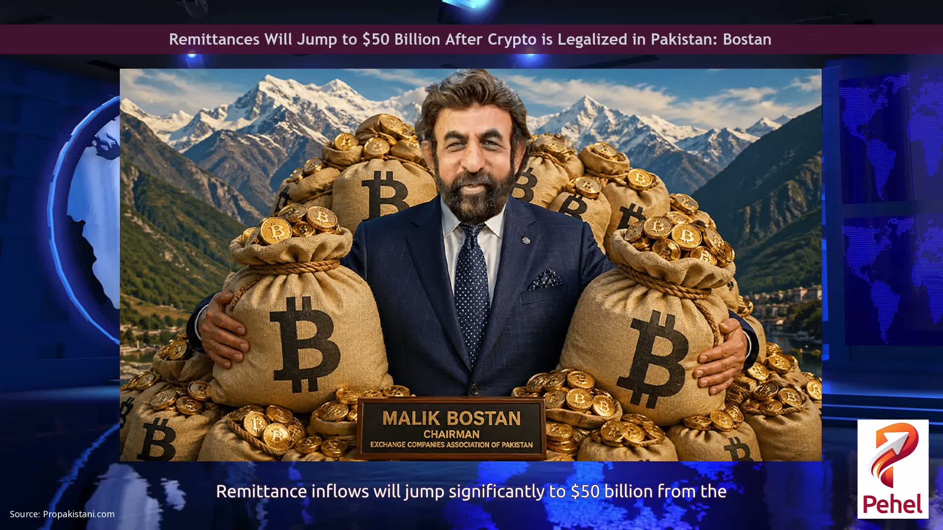 Remittances Will Jump to $50 Billion After Crypto is Legalized in Pakistan: Bostan
