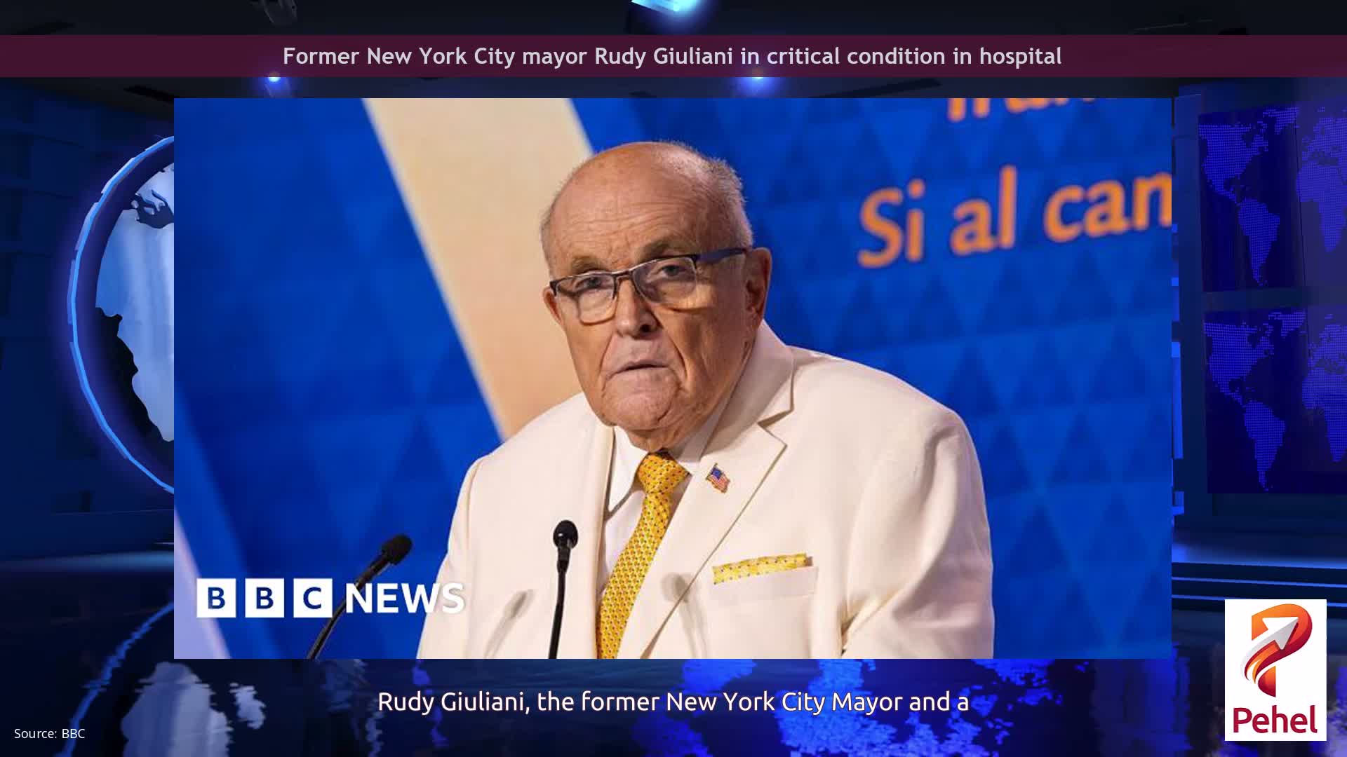 Former New York City mayor Rudy Giuliani in critical condition in hospital