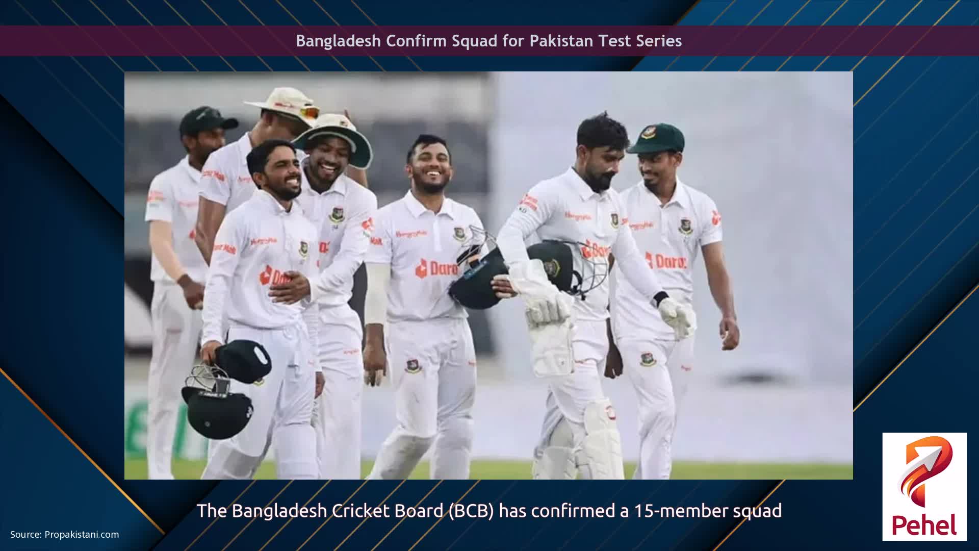 Bangladesh Confirm Squad for Pakistan Test Series