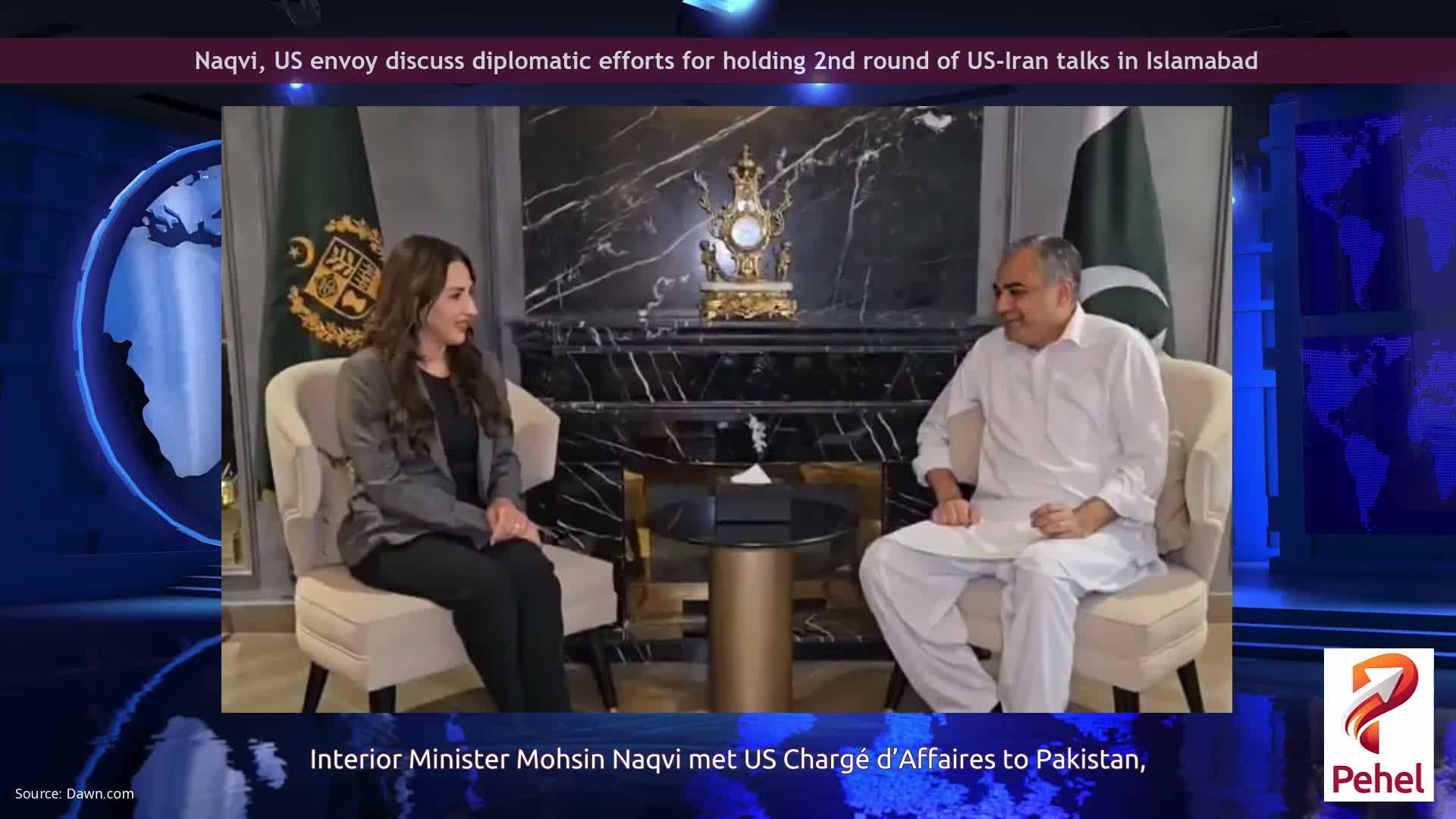 Naqvi, US envoy discuss diplomatic efforts for holding 2nd round of US-Iran talks in Islamabad