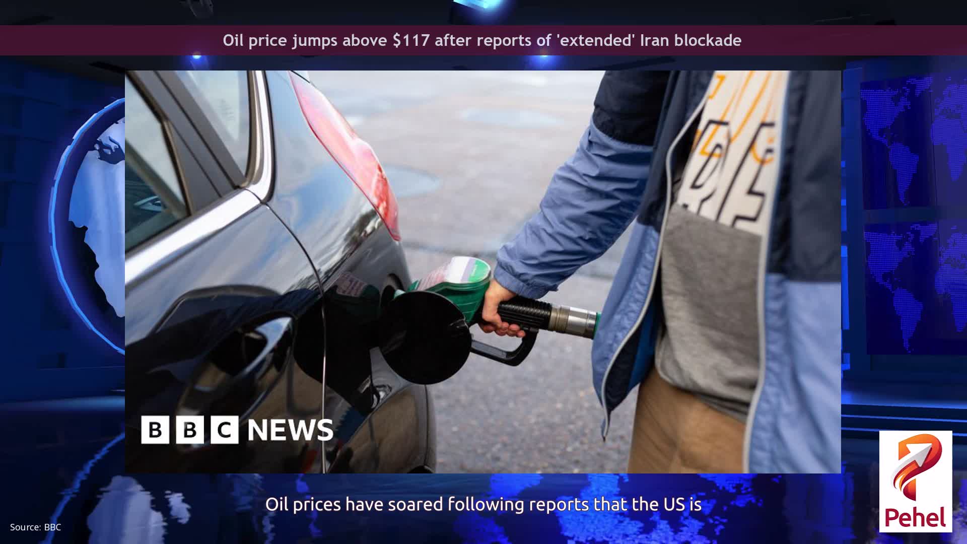 Oil price jumps above $117 after reports of 'extended' Iran blockade