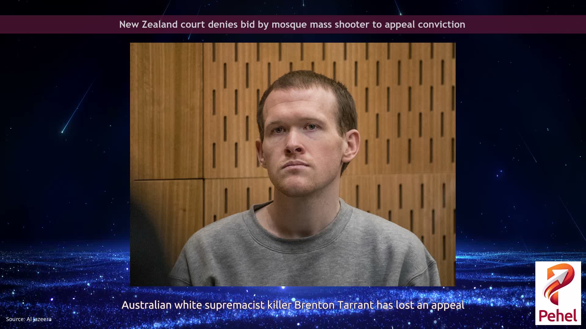 New Zealand court denies bid by mosque mass shooter to appeal conviction