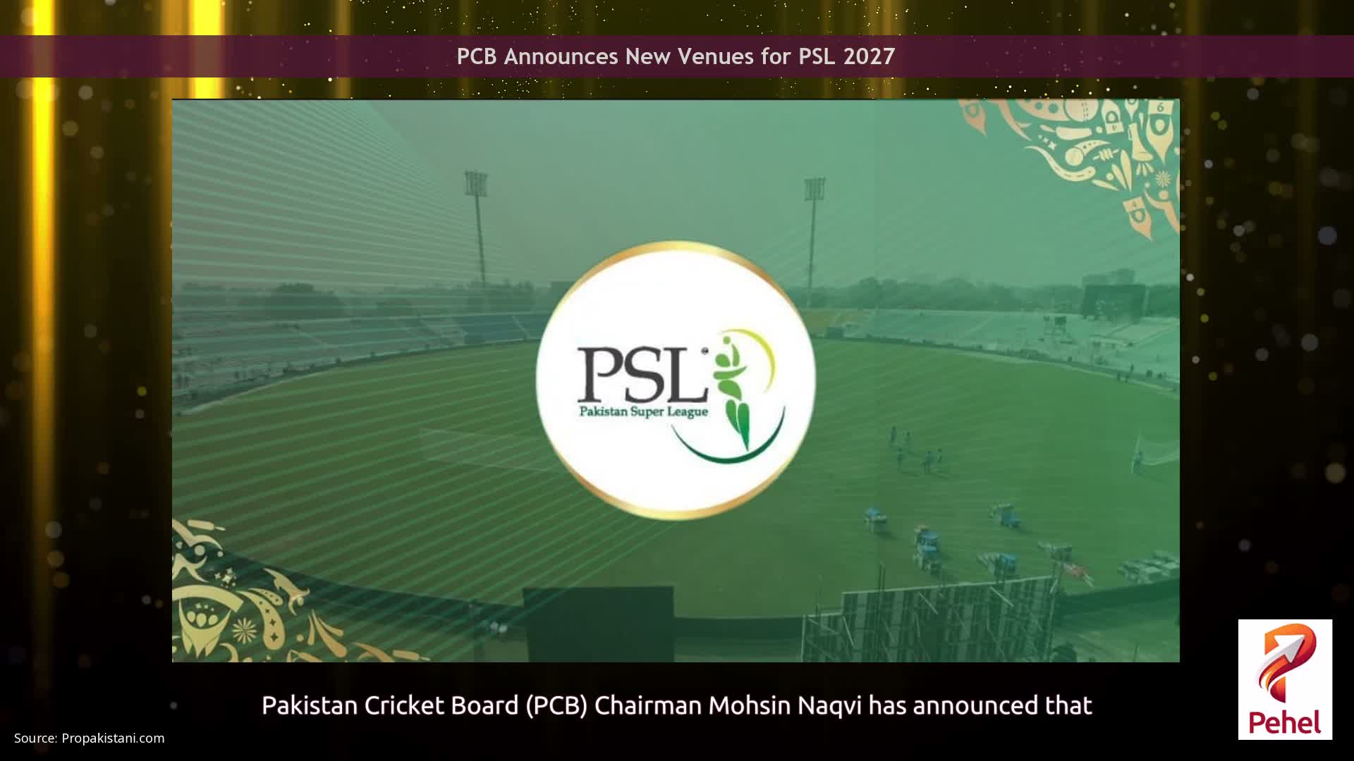 PCB Announces New Venues for PSL 2027
