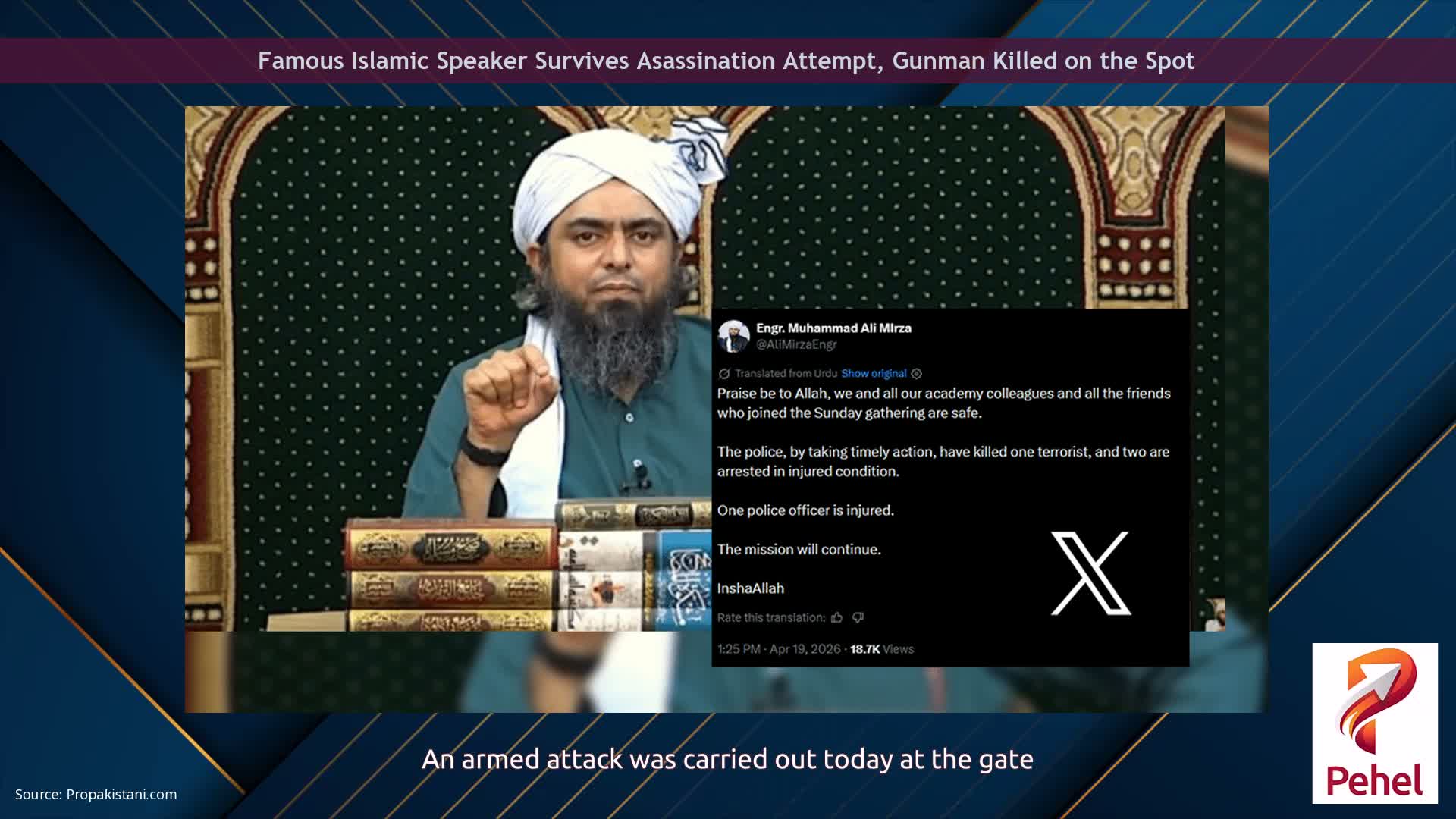 Famous Islamic Speaker Survives Asassination Attempt, Gunman Killed on the Spot