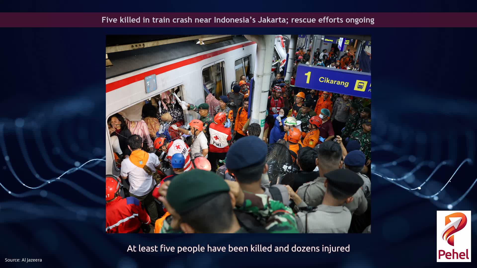 Five killed in train crash near Indonesia’s Jakarta; rescue efforts ongoing