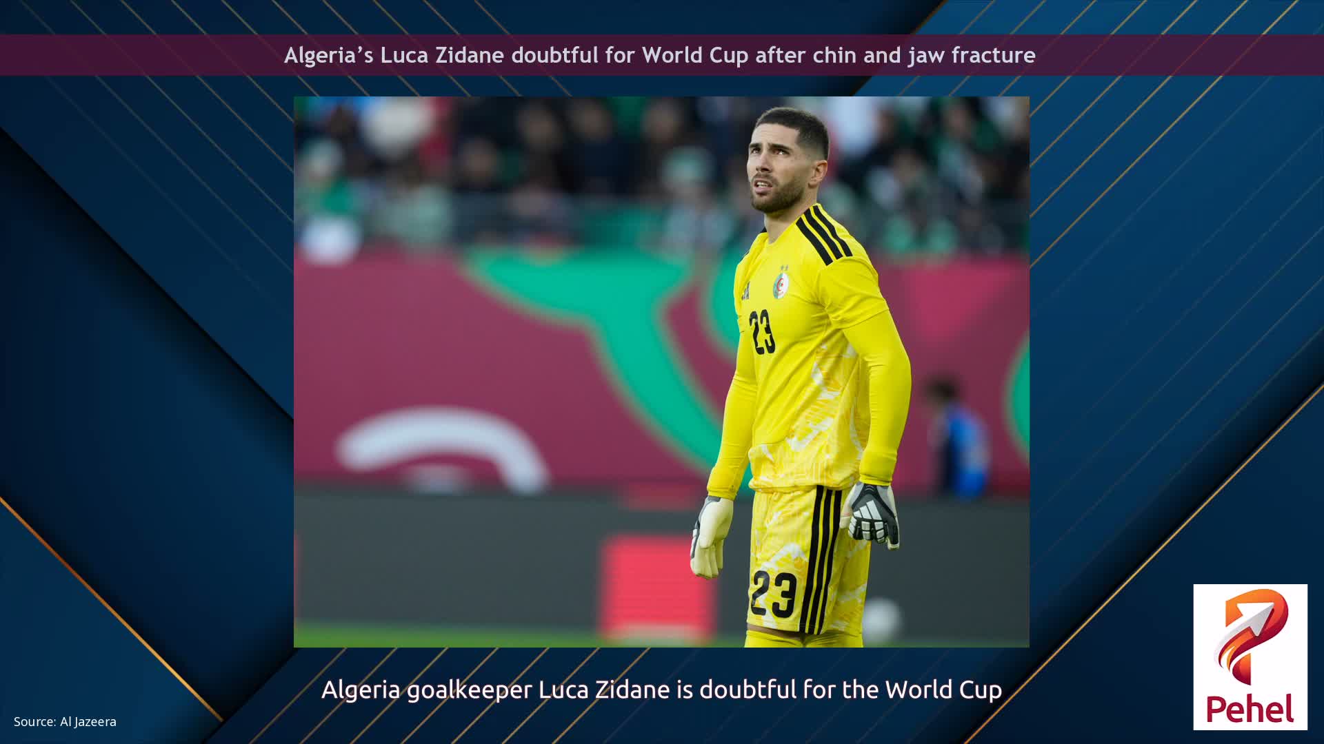 Algeria’s Luca Zidane doubtful for World Cup after chin and jaw fracture