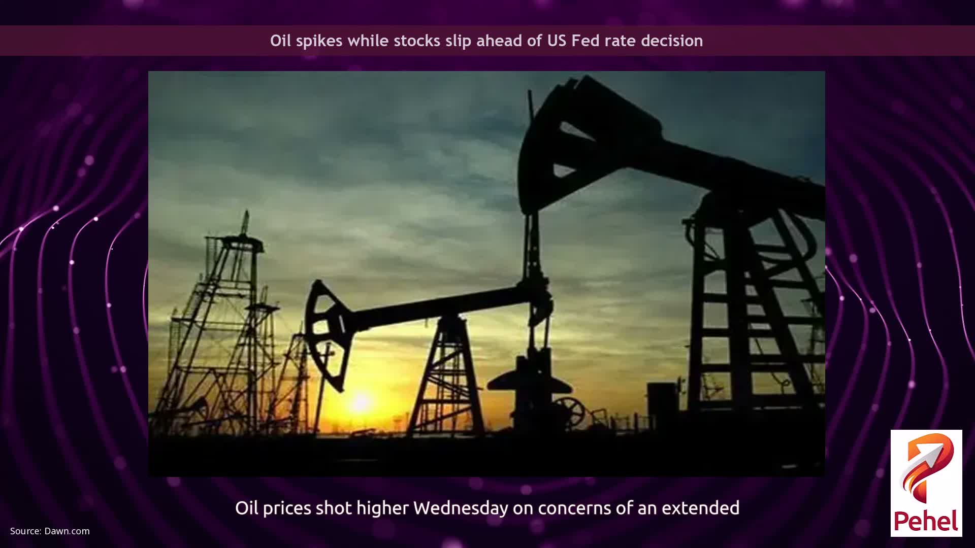 Oil spikes while stocks slip ahead of US Fed rate decision