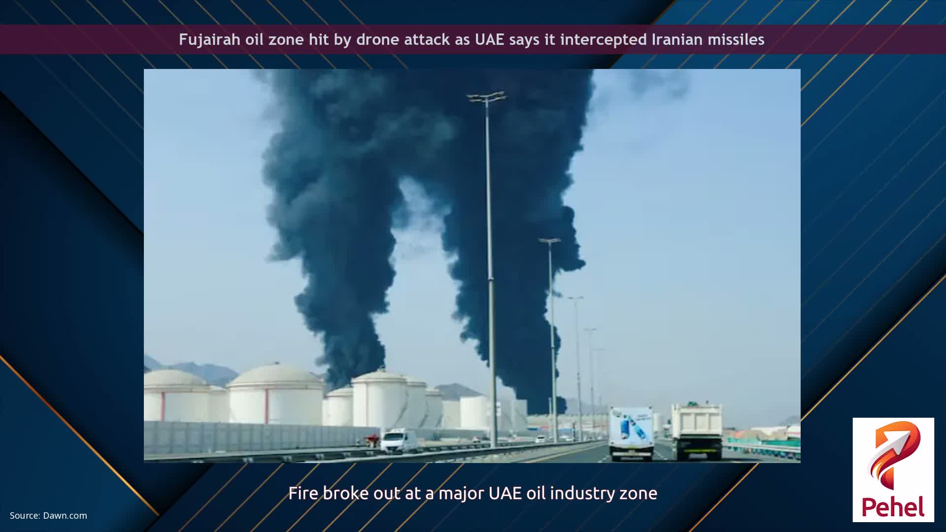 Fujairah oil zone hit by drone attack as UAE says it intercepted Iranian missiles