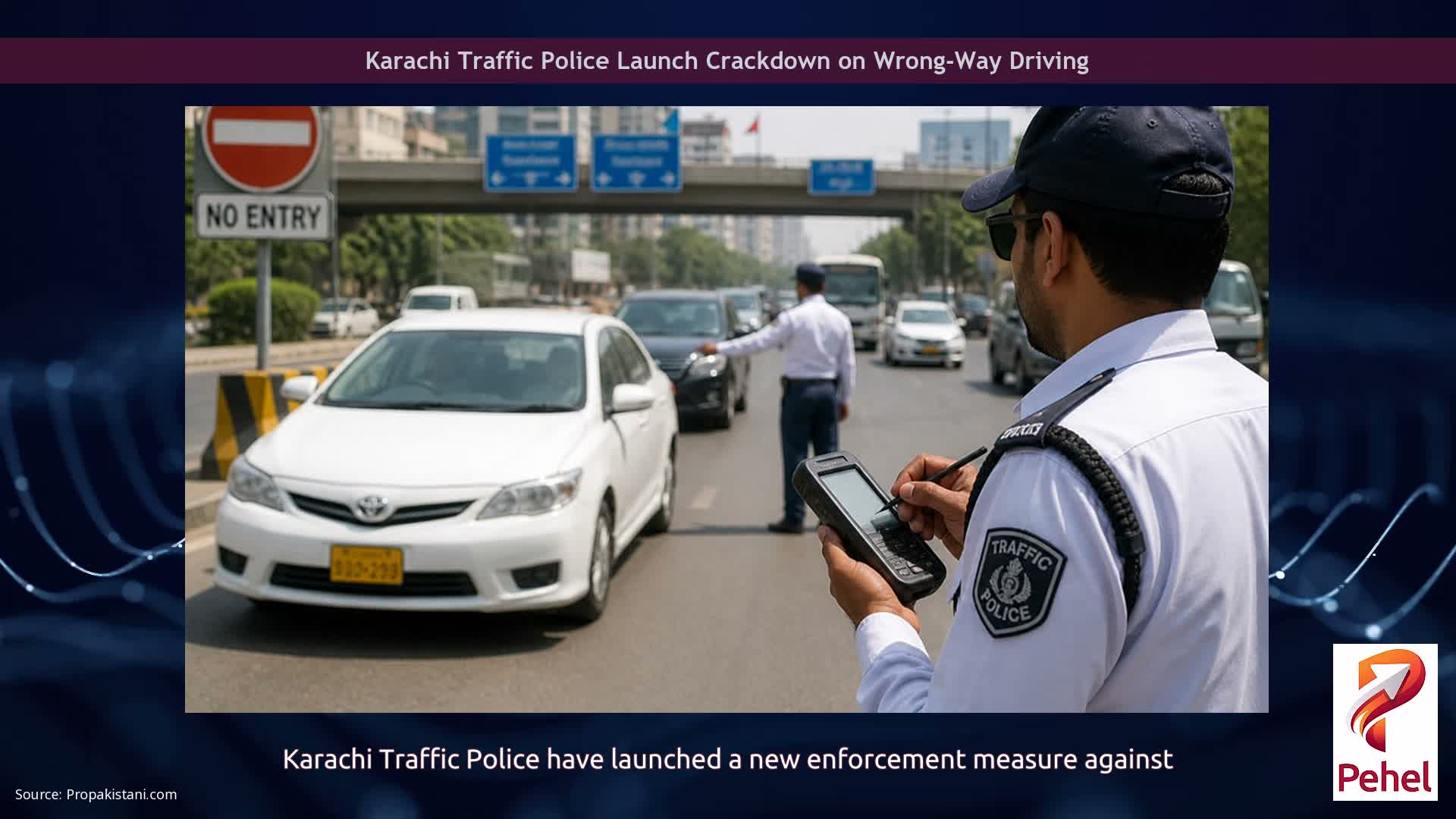 Karachi Traffic Police Launch Crackdown on Wrong-Way Driving
