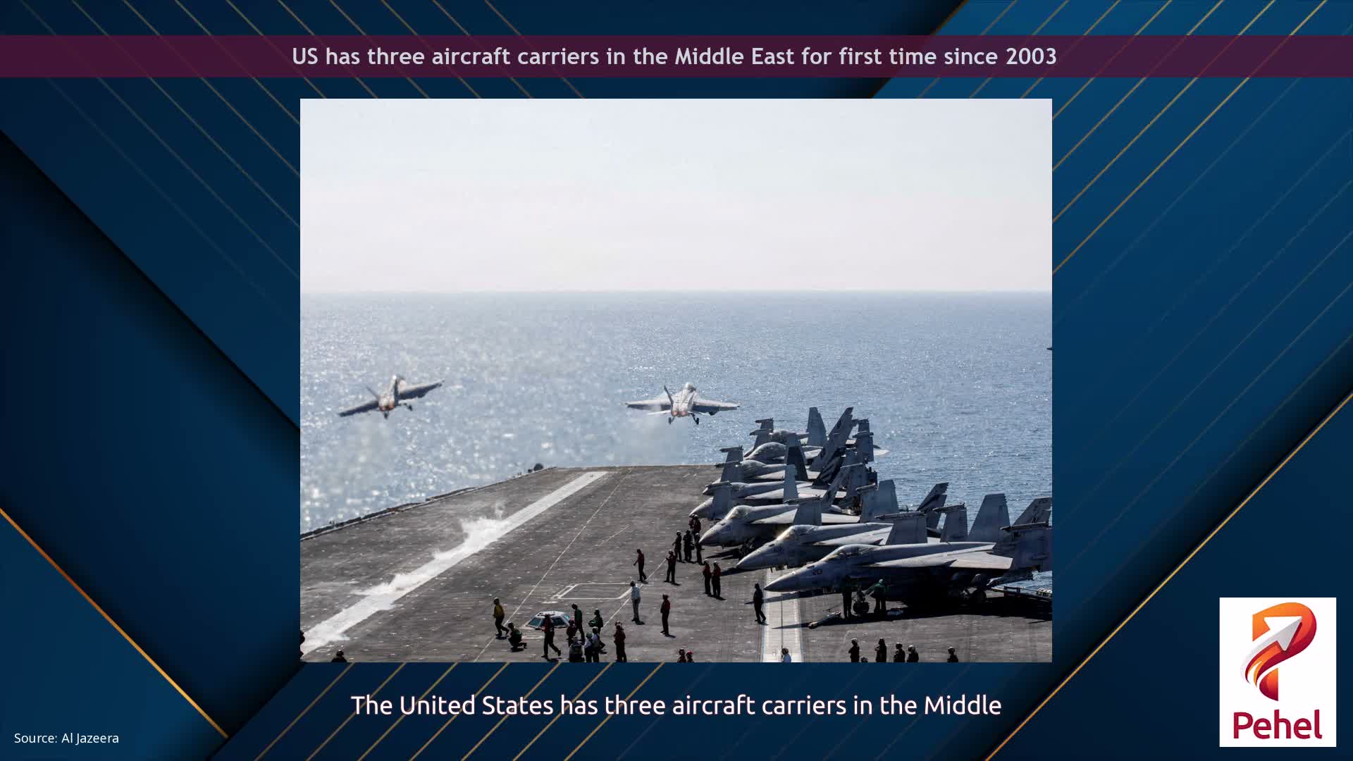 US has three aircraft carriers in the Middle East for first time since 2003