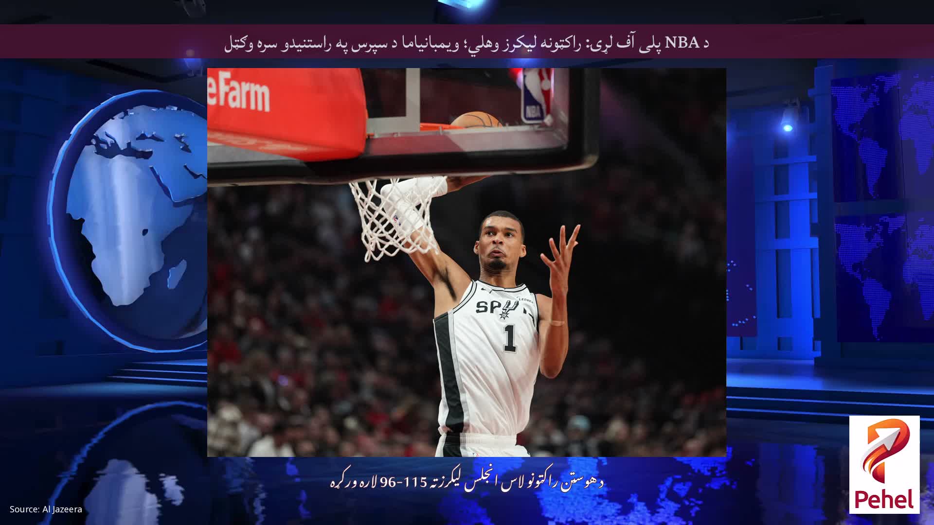 د NBA پلی آف لړۍ: راکټونه لیکرز وهلي؛ ویمبانیاما د سپرس په راستنیدو سره وګټل