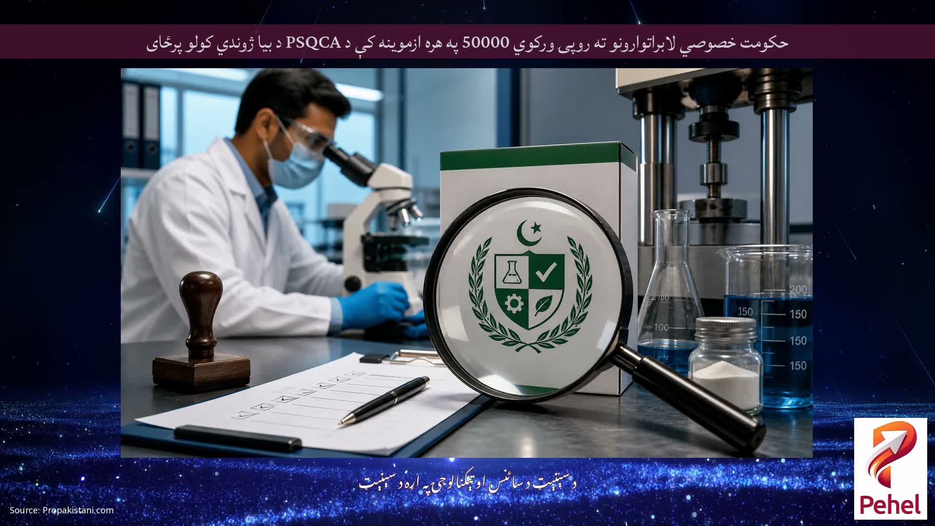 حکومت خصوصي لابراتوارونو ته روپۍ ورکوي 50000 په هره ازموینه کې د PSQCA د بیا ژوندي کولو پرځای