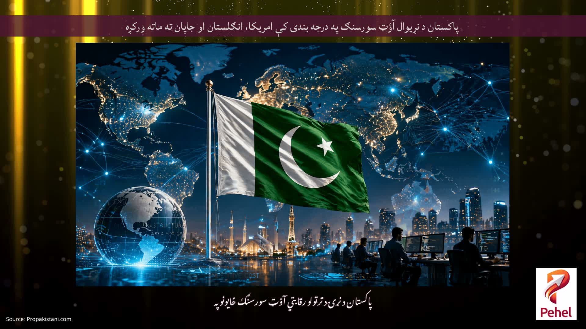 پاکستان د نړیوال آؤټ سورسنګ په درجه بندۍ کې امریکا، انګلستان او جاپان ته ماته ورکړه