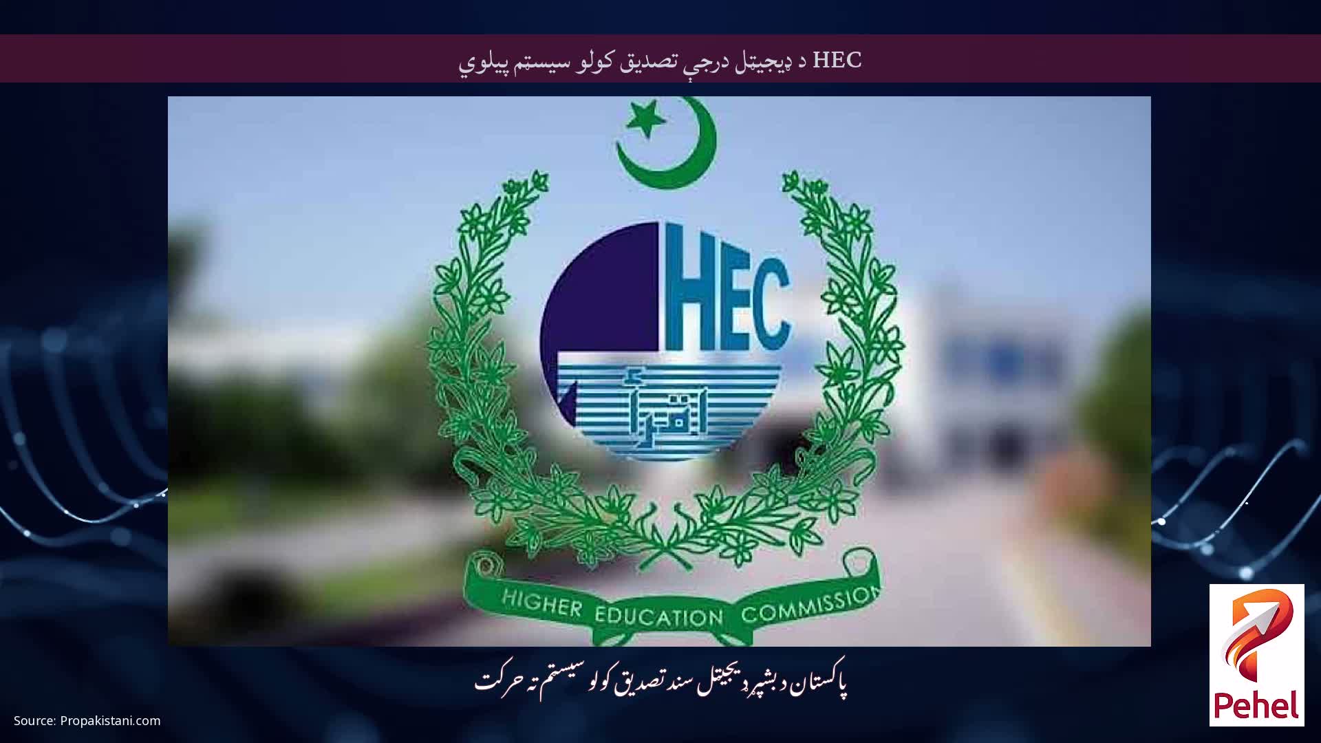 HEC د ډیجیټل درجې تصدیق کولو سیسټم پیلوي